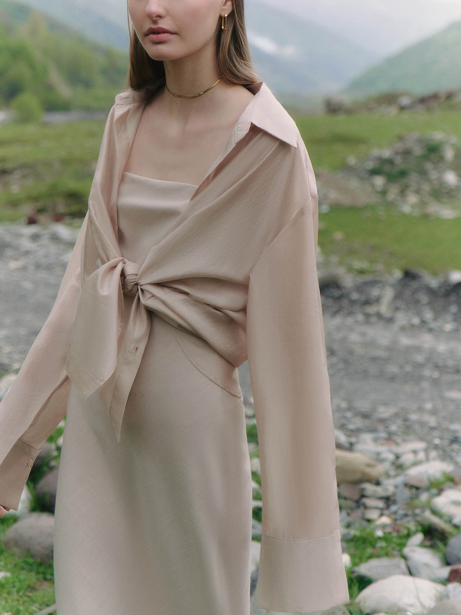 Gerades Maxikleid mit Trägern