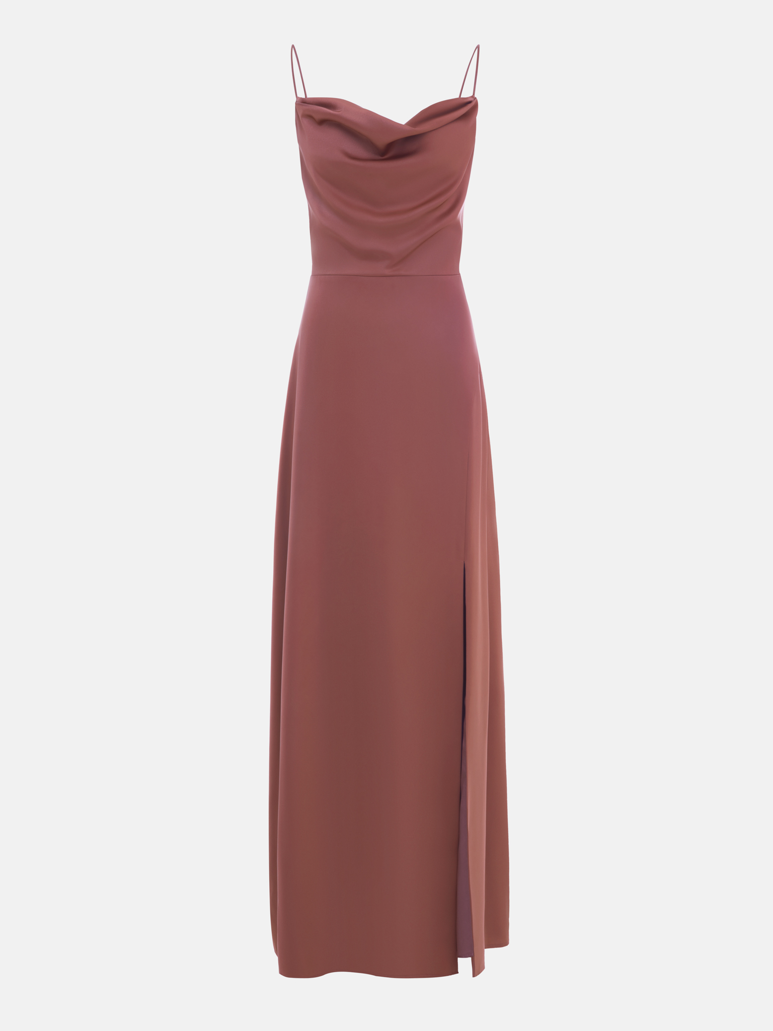 Slim-strapped maxi dress with lace-up back