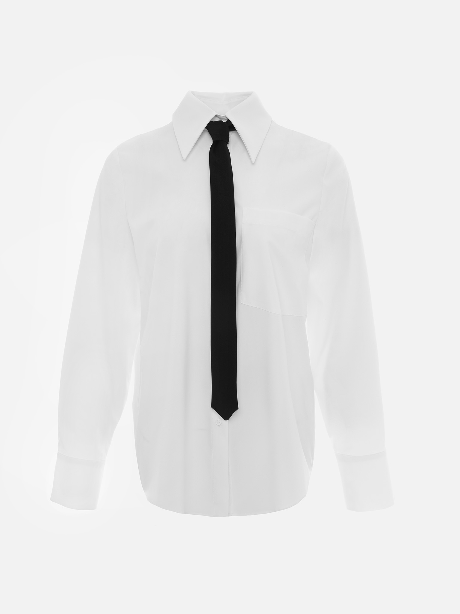 Monochrome oversized shirt with a tie