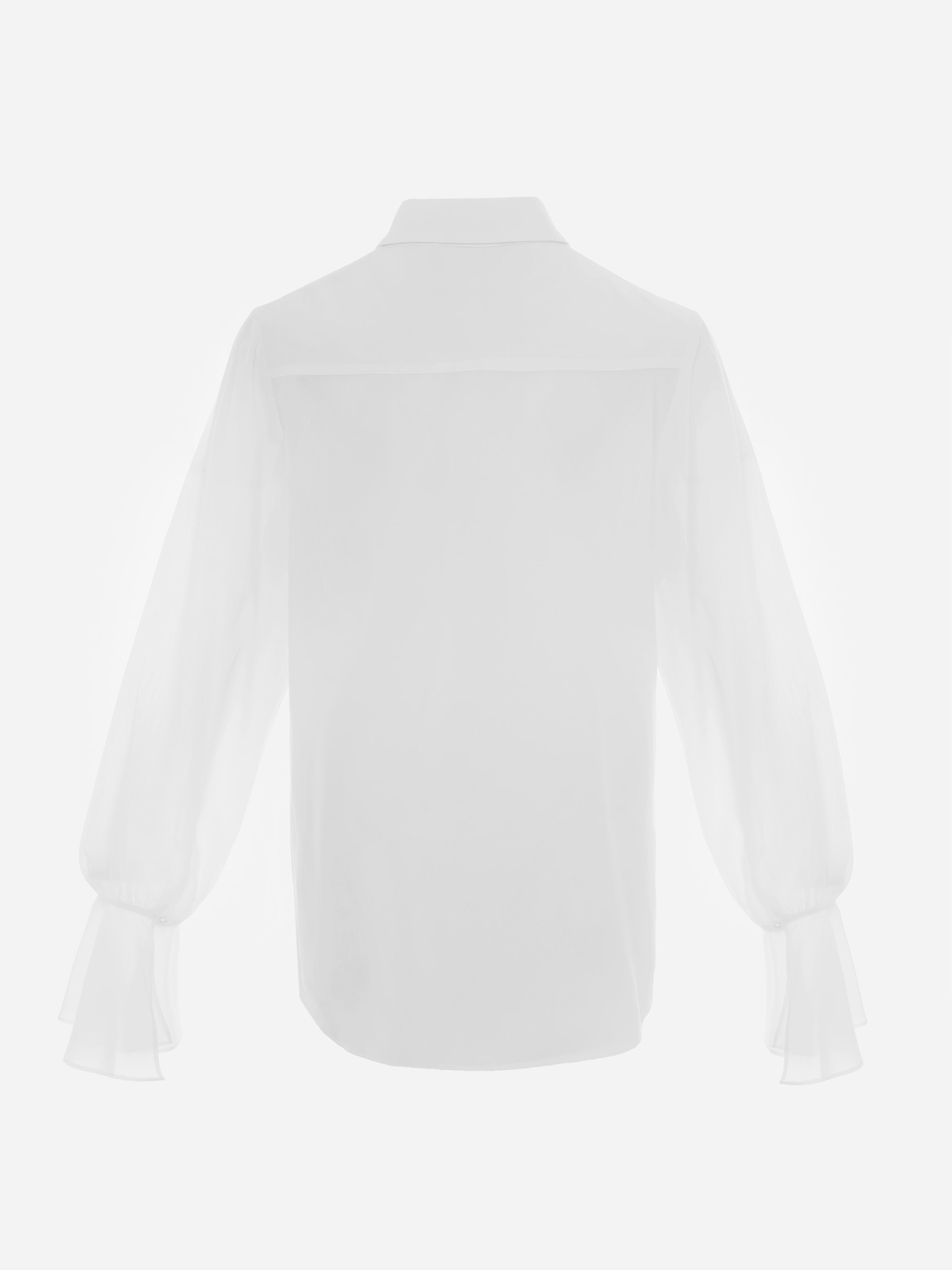 Blouse with voluminous flounces and button fastening