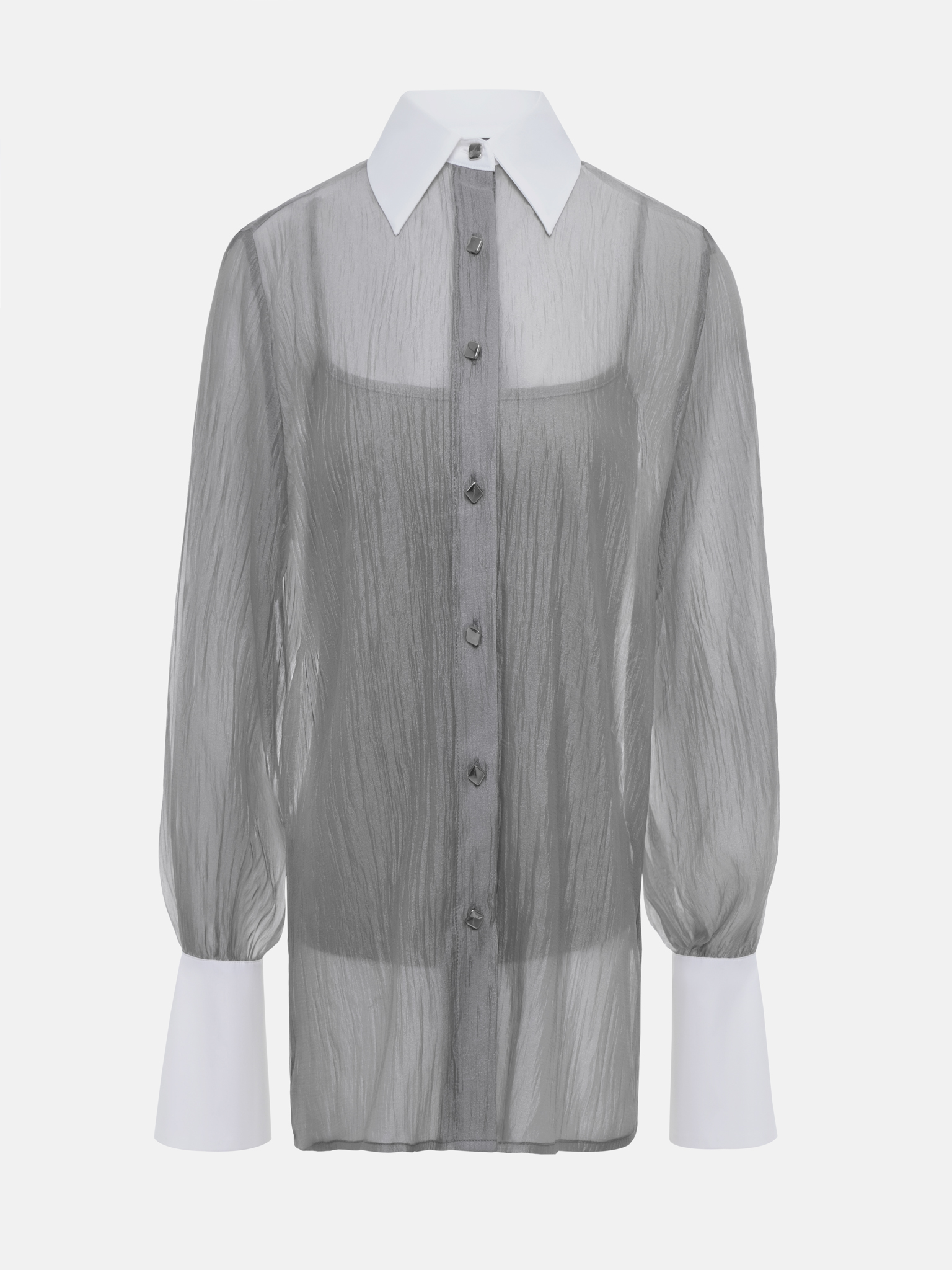 Комплект из полупрозрачной блузы и топа