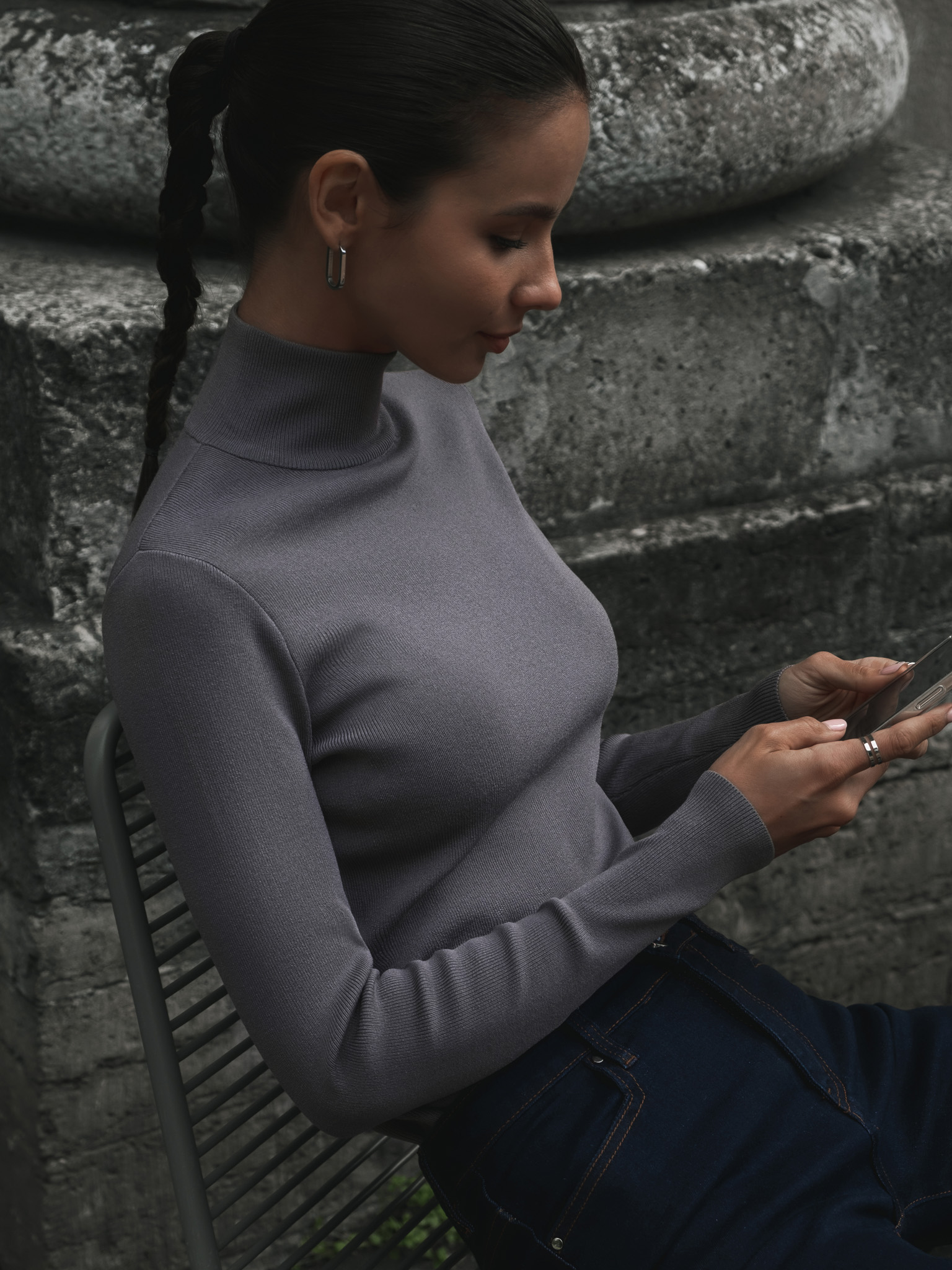 Soft-jersey turtleneck sweater