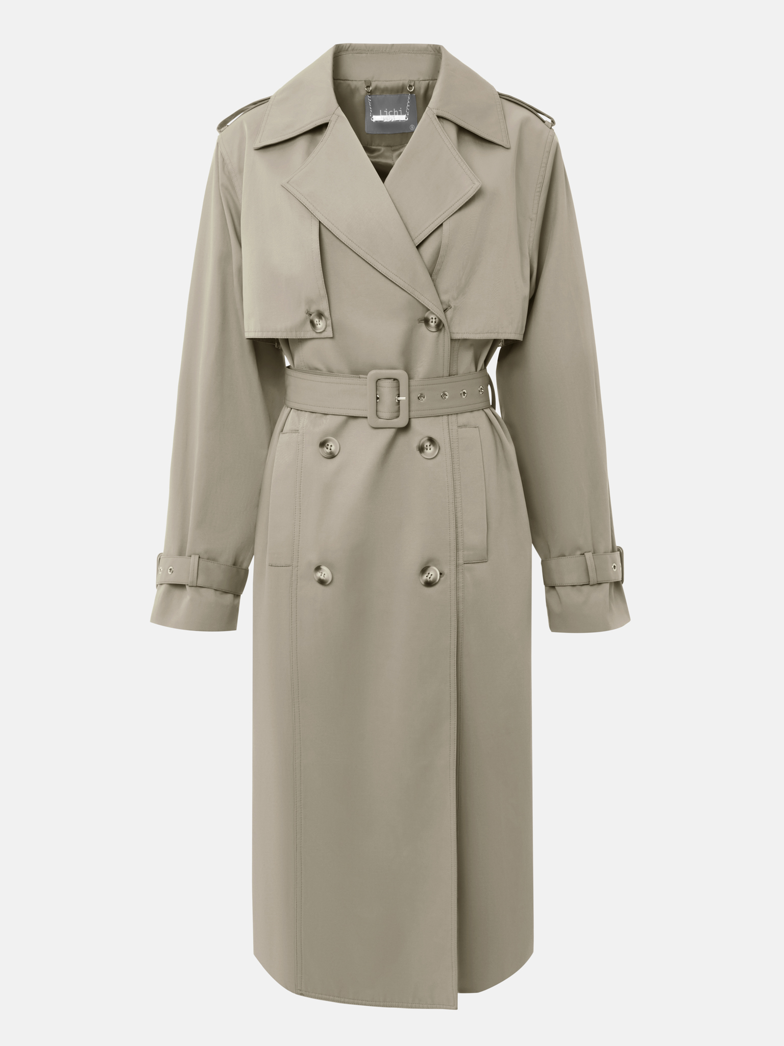Тренч миди с широким поясом