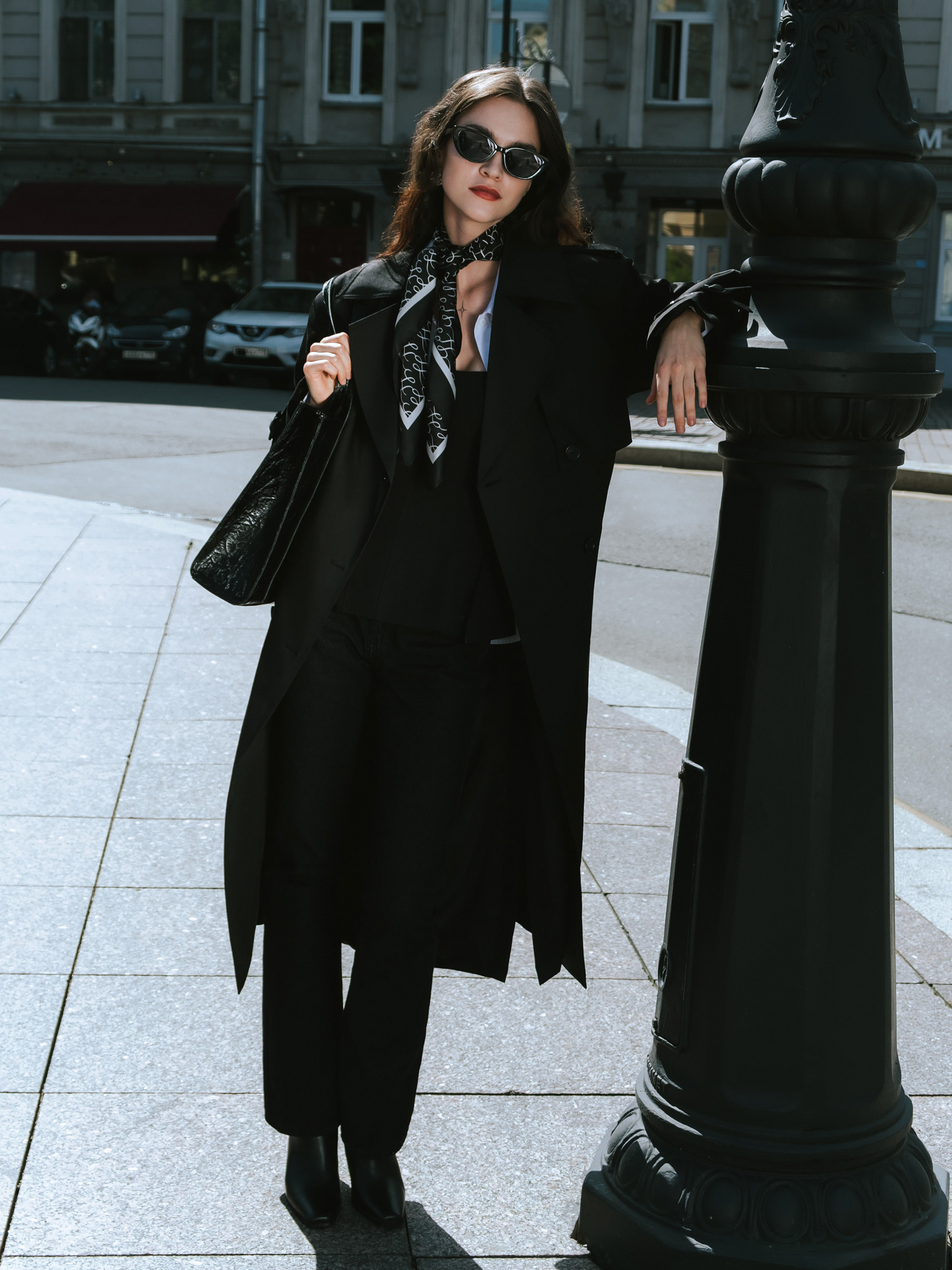 Тренч миди с широким поясом