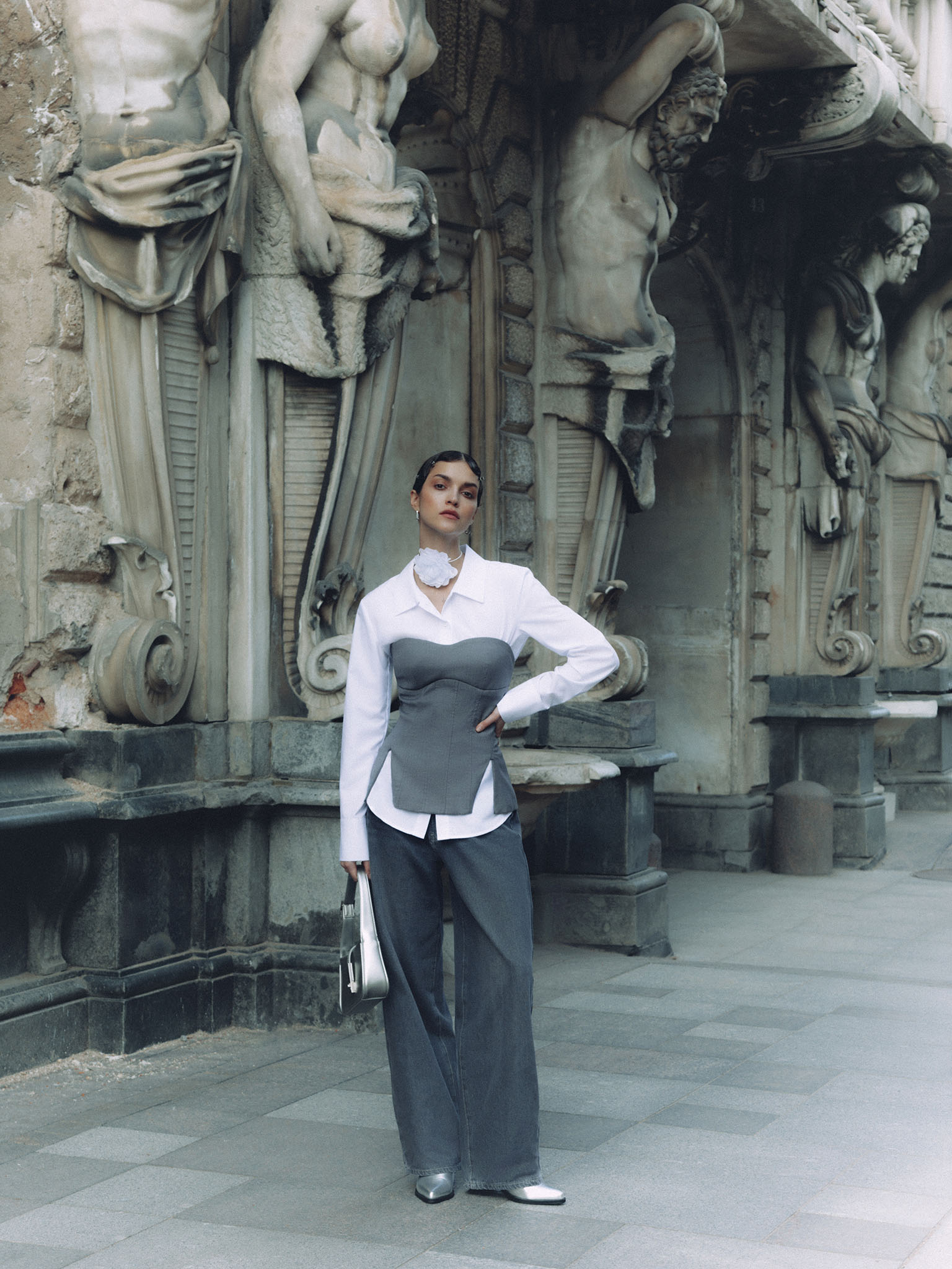 Lockere Jeans mit niedriger Passform