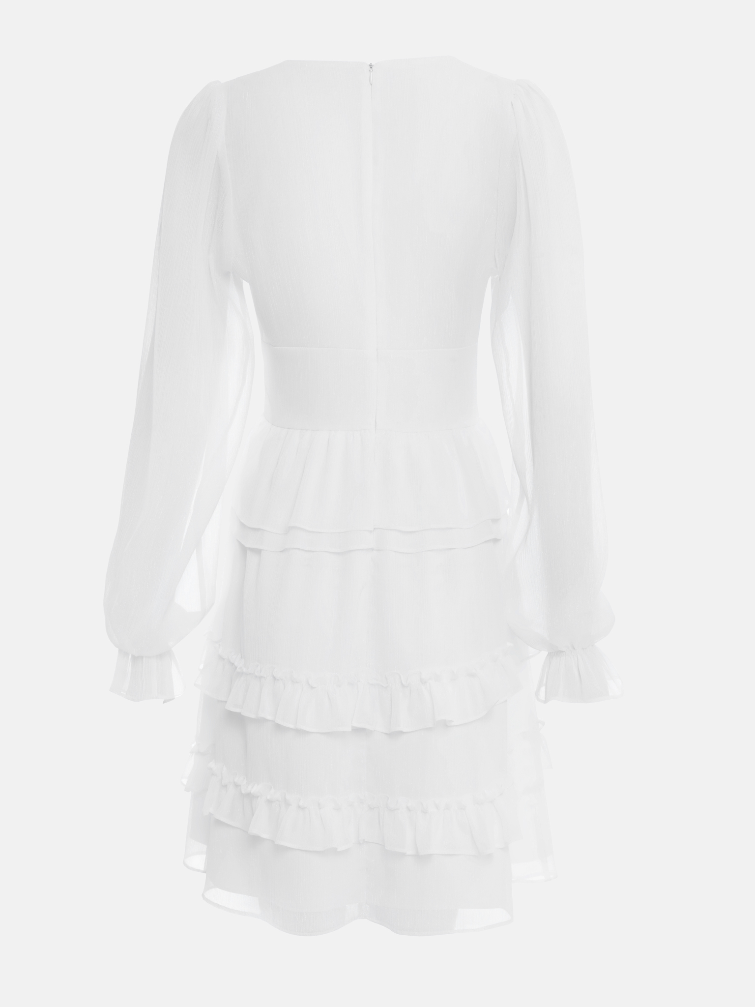 V-neck mini dress with decorative buttons