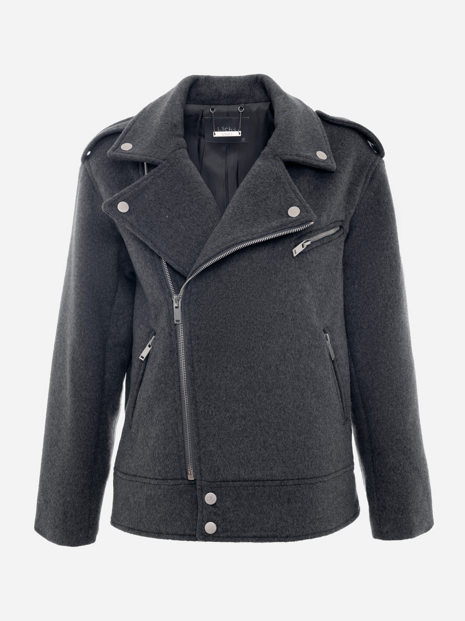 Woolen biker jacket