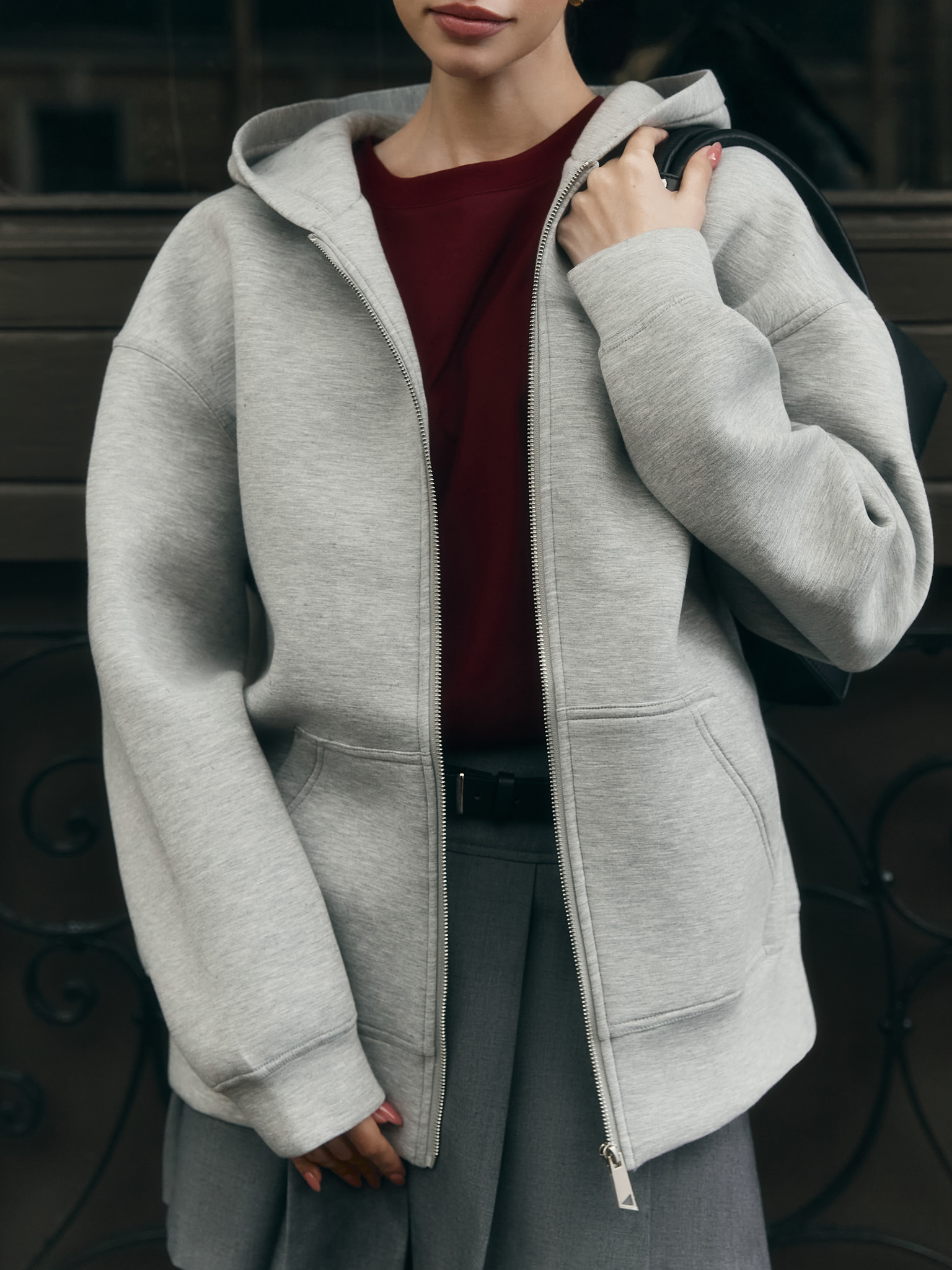 Sweat à Capuche Homme 1/2 Zip - Taille Oversized - Pullover Décontracté Pour Automne-hiver