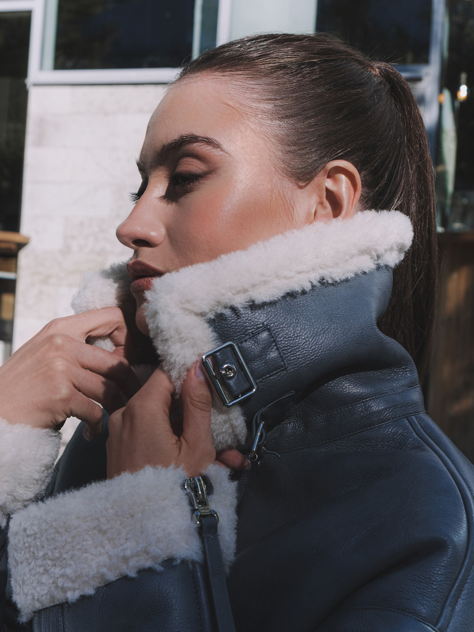 Straight-cut aviator jacket