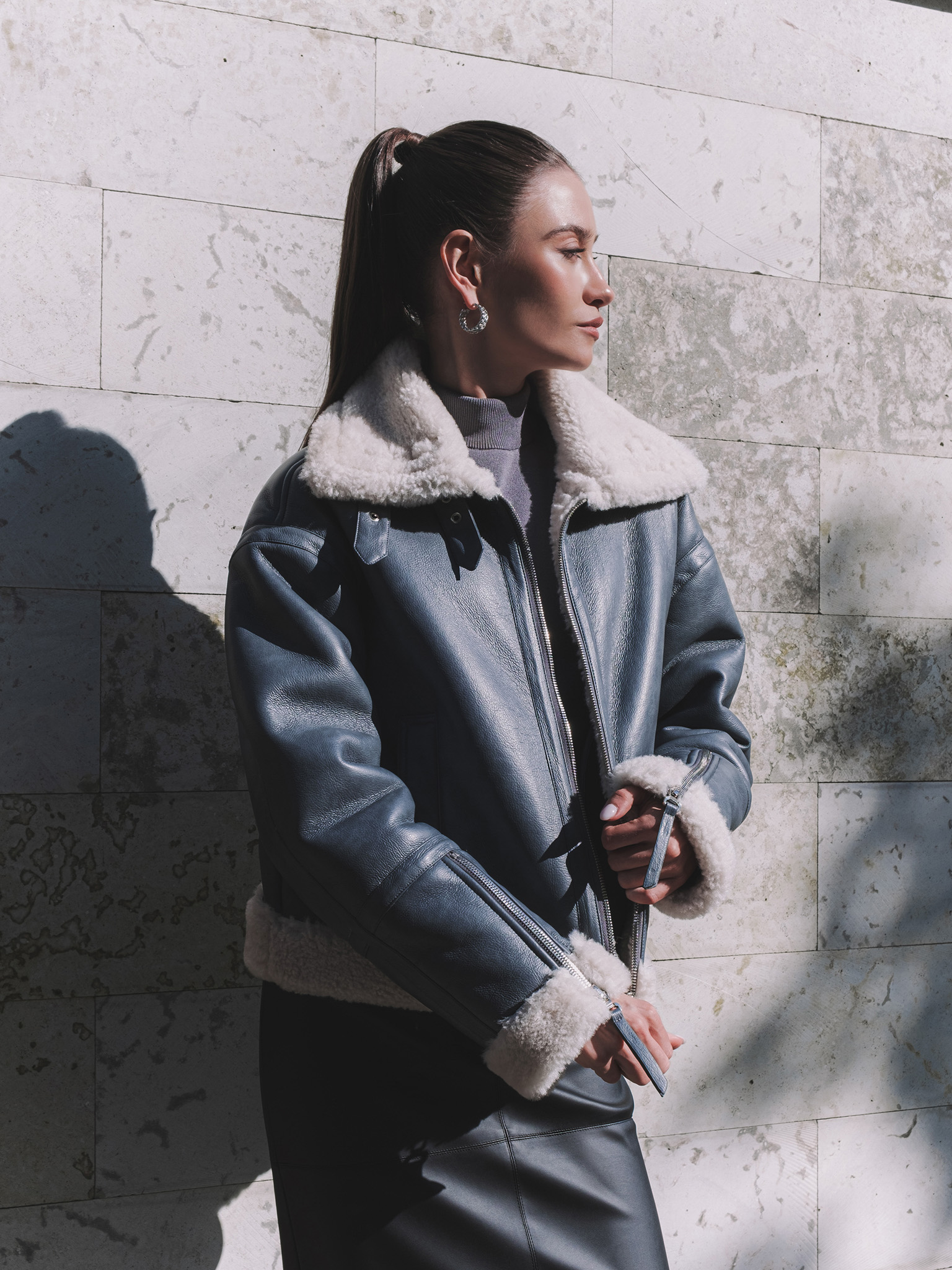 Straight-cut aviator jacket