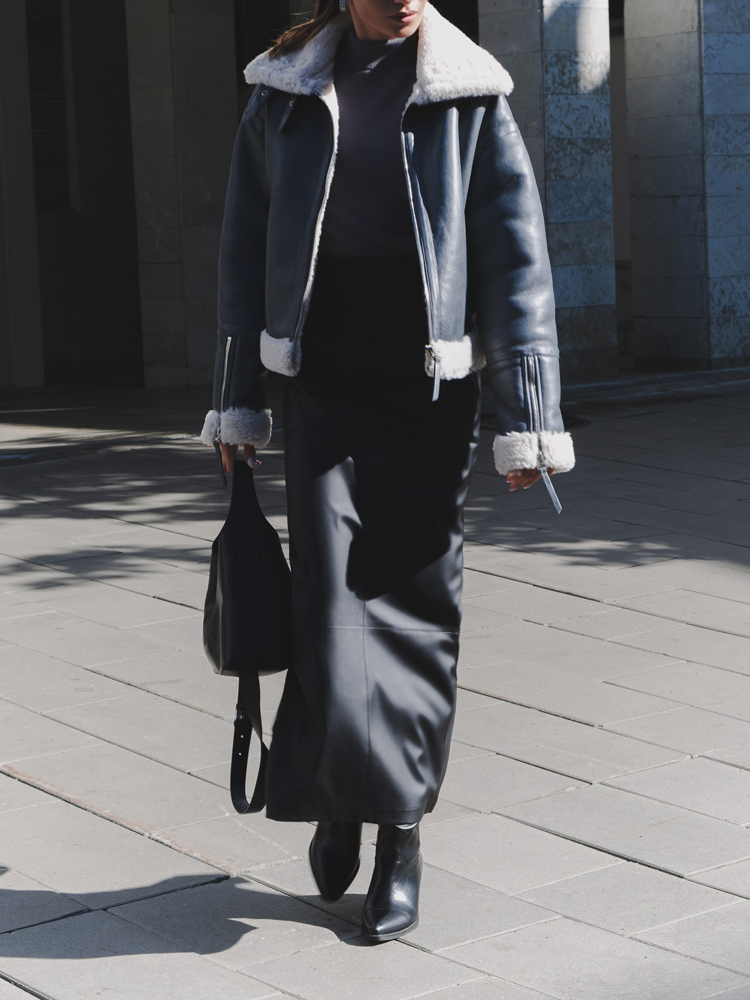 Straight-cut aviator jacket