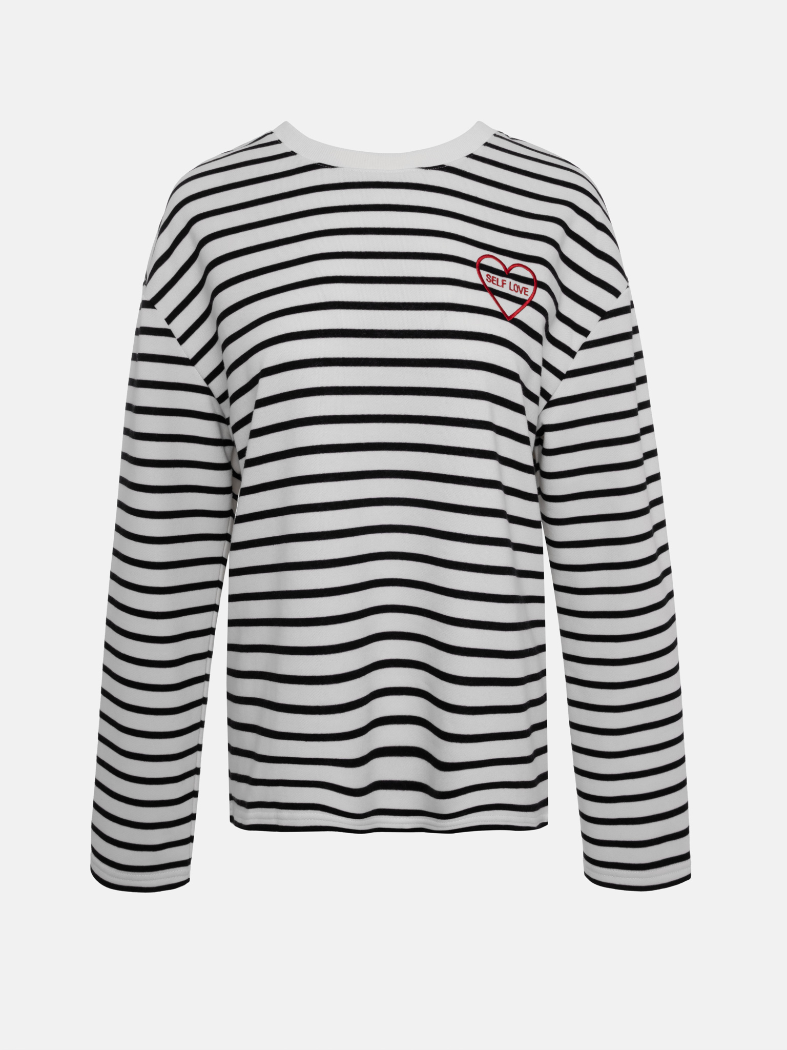 Striped longsleeve with colorful embroidery
