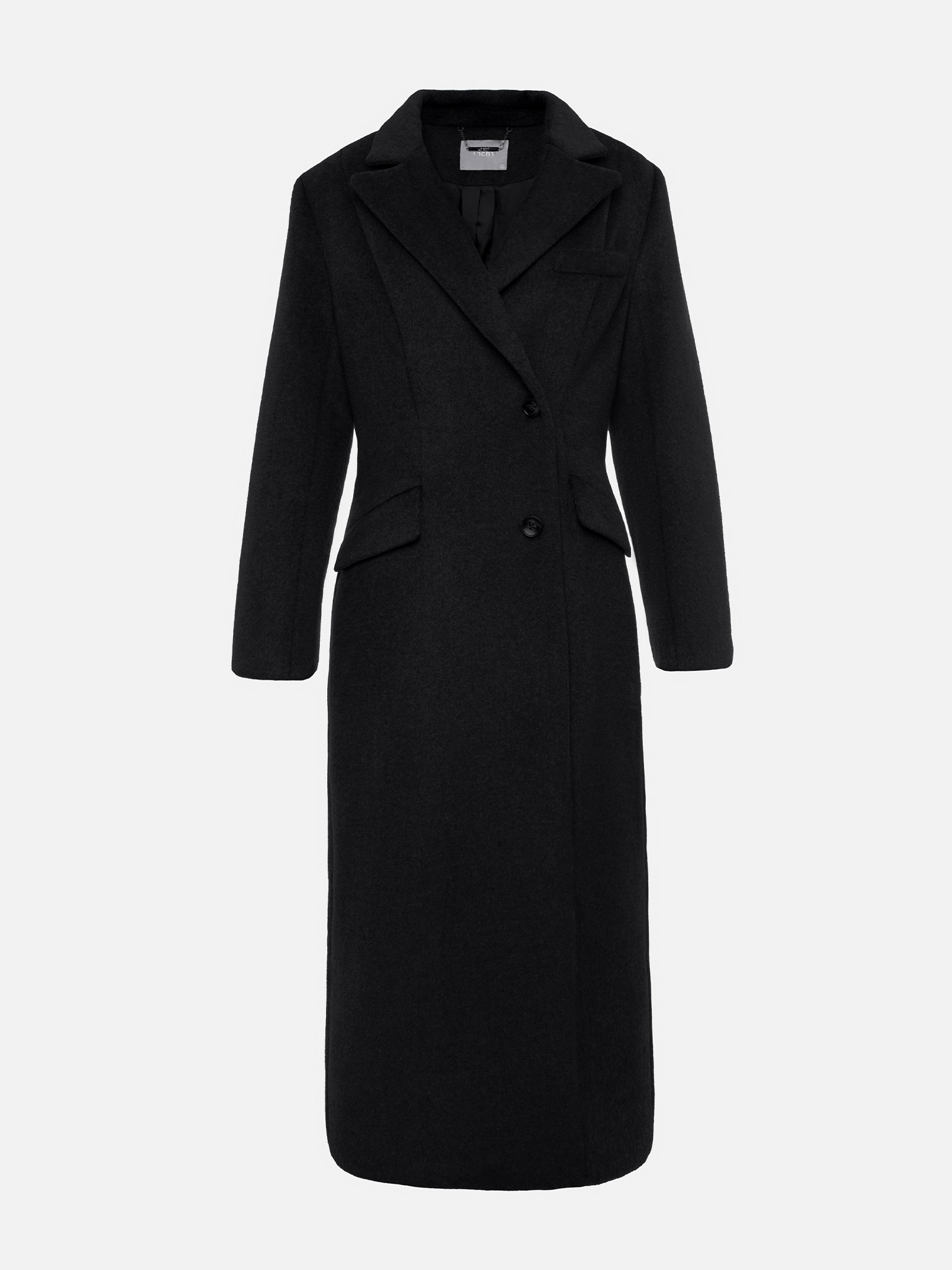 Fitted monochrome maxi coat