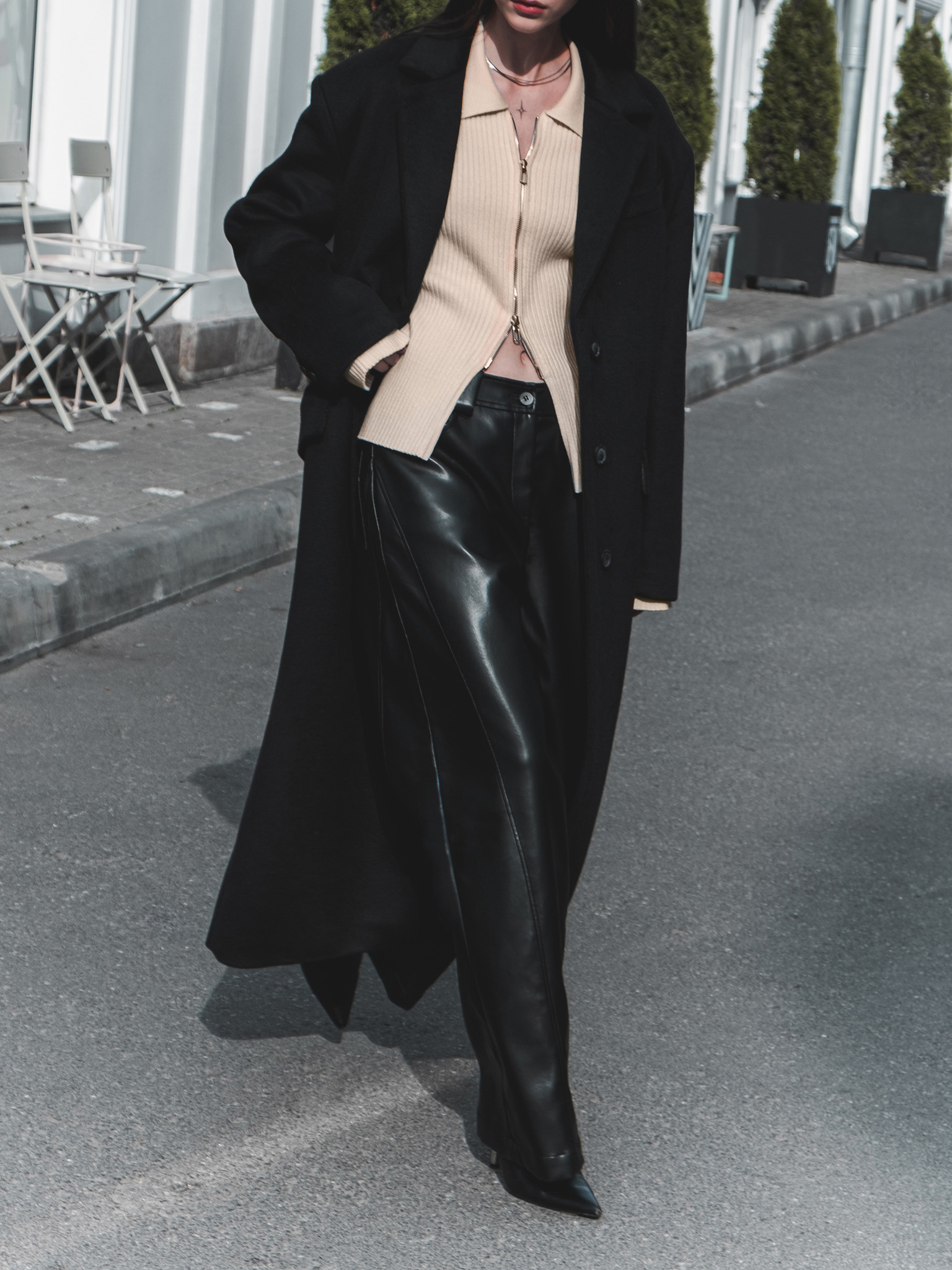 Oversize wool-blend maxi coat