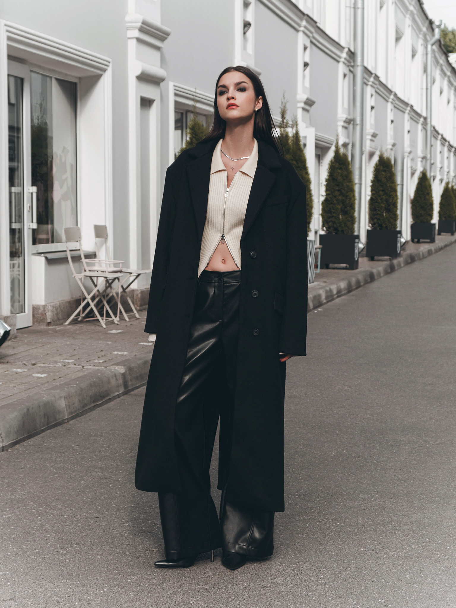 Oversize wool-blend maxi coat