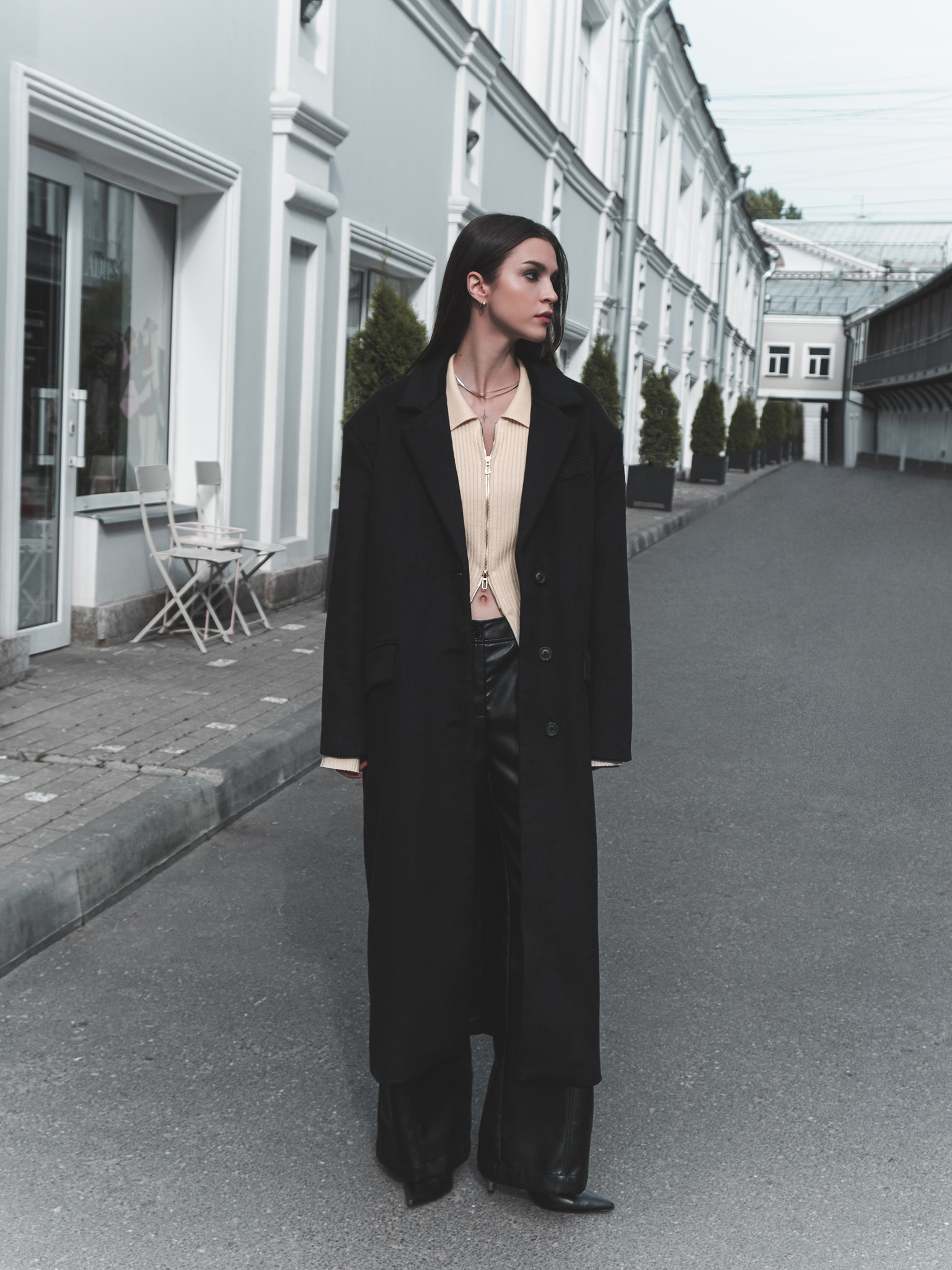 Oversize wool-blend maxi coat