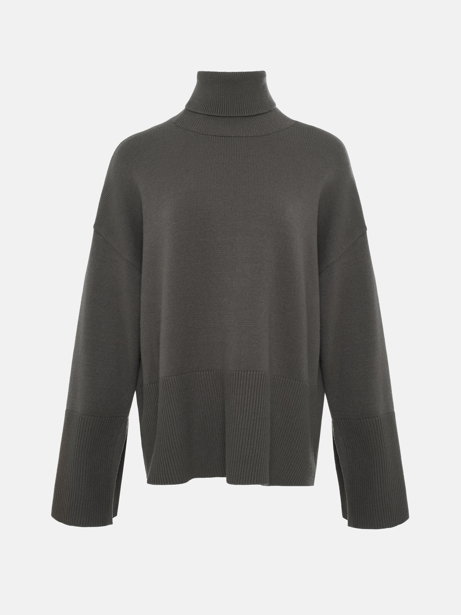 Oversized jersey sweater with ribbed details