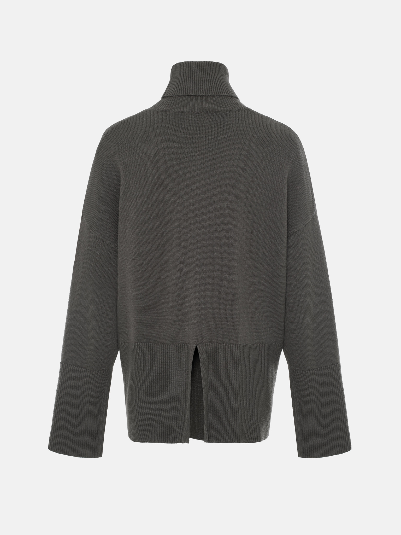 Oversized jersey sweater with ribbed details