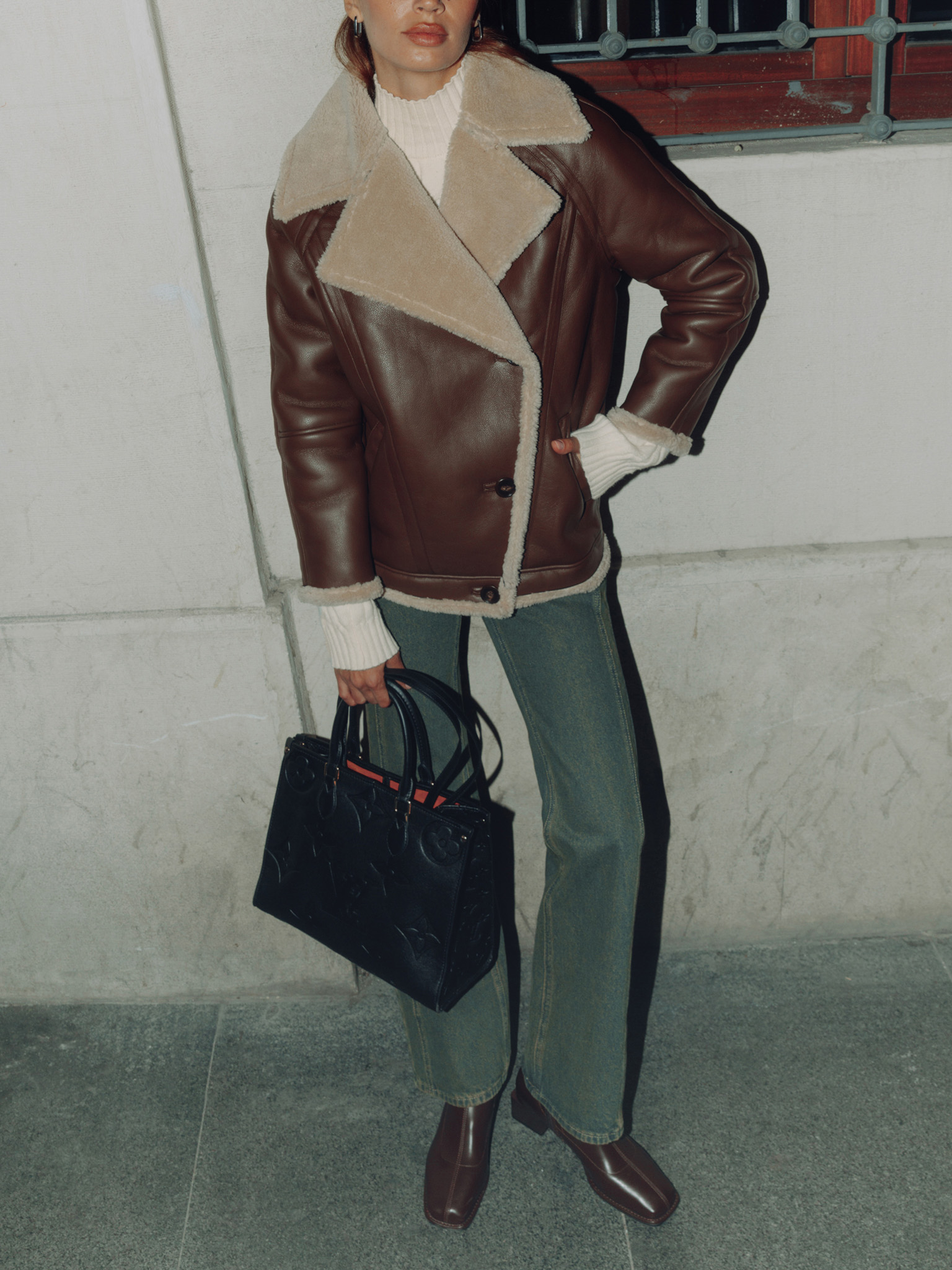 Button-up aviator jacket