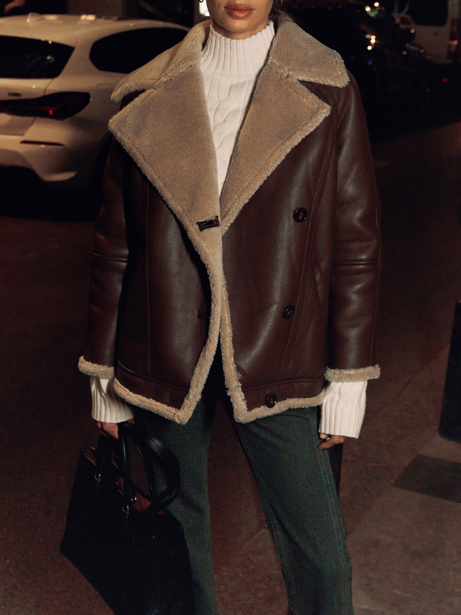 Button-up aviator jacket