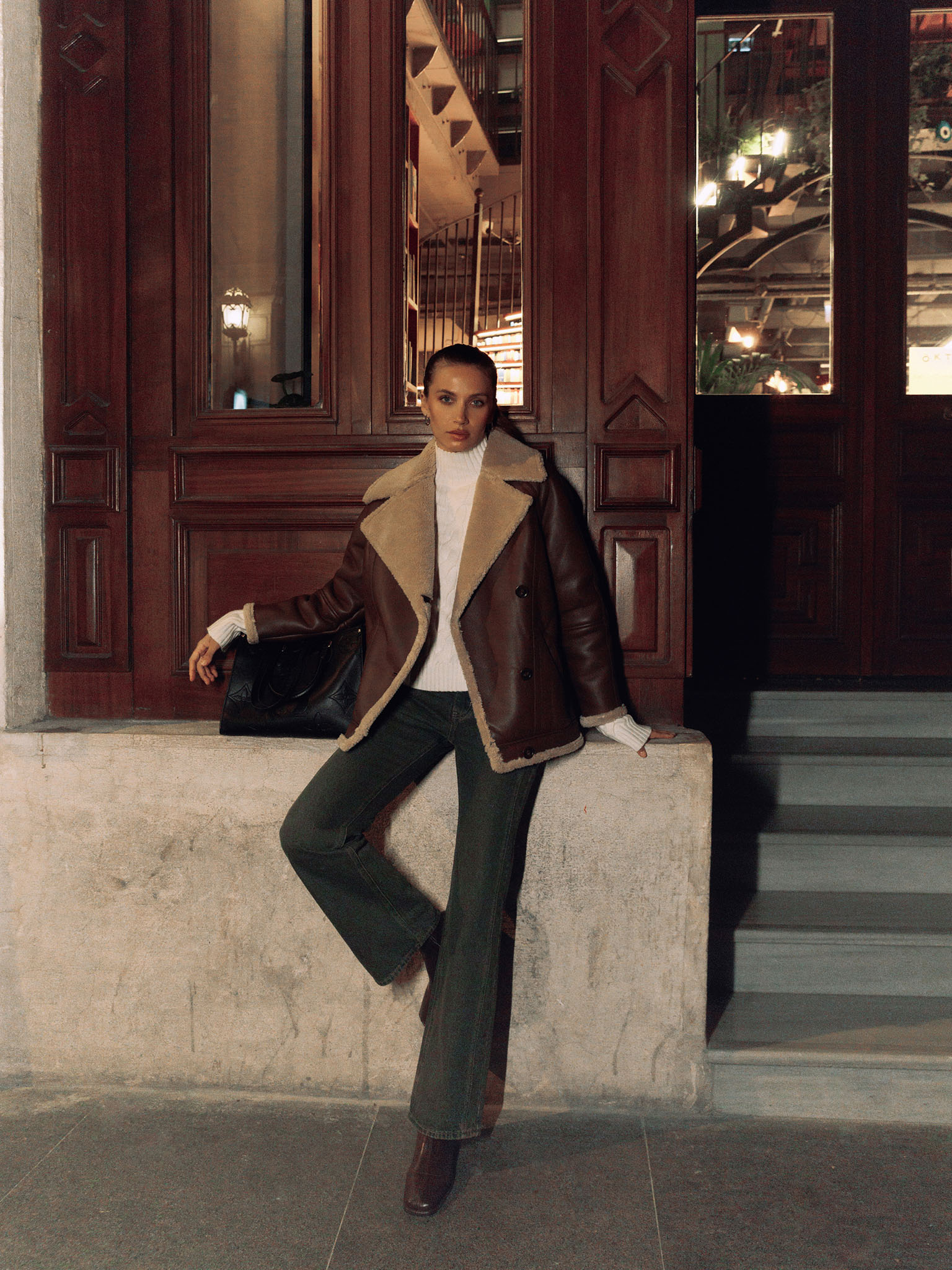 Button-up aviator jacket