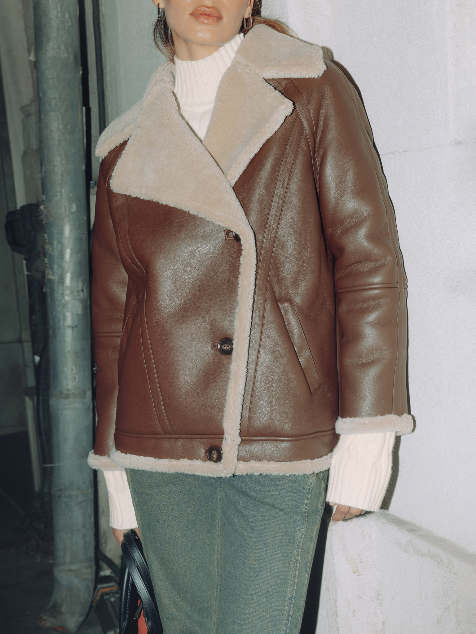 Button-up aviator jacket