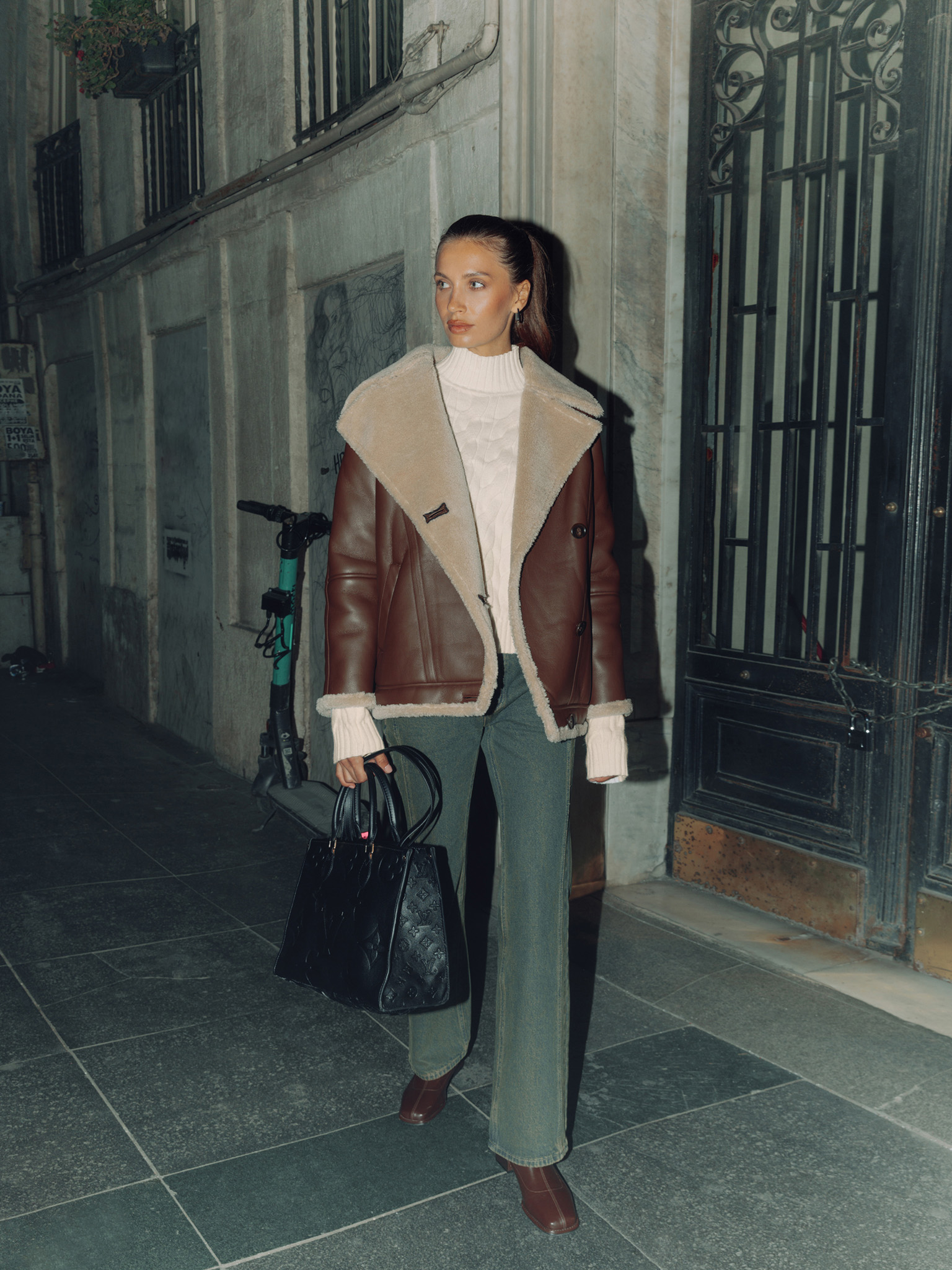 Button-up aviator jacket