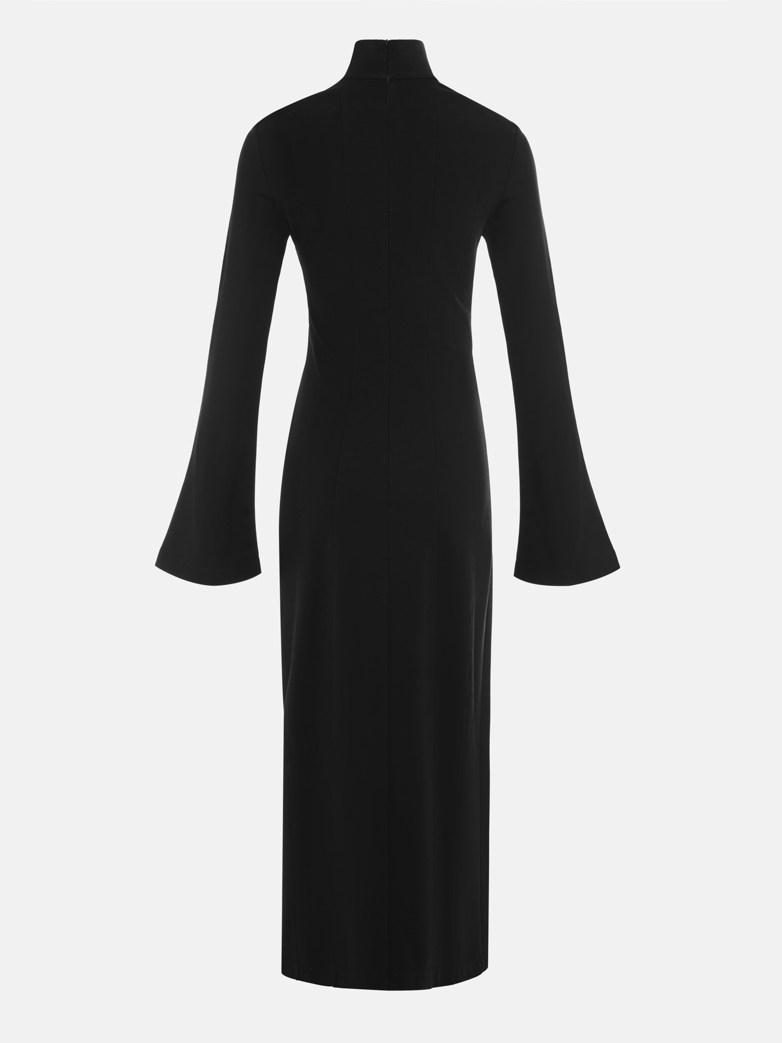 Jersey maxi dress with a stand-up collar