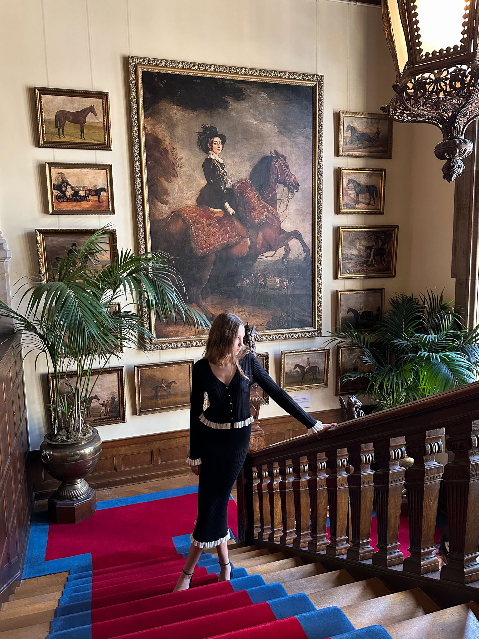 Rib-knit midi skirt with contrasting ruffles