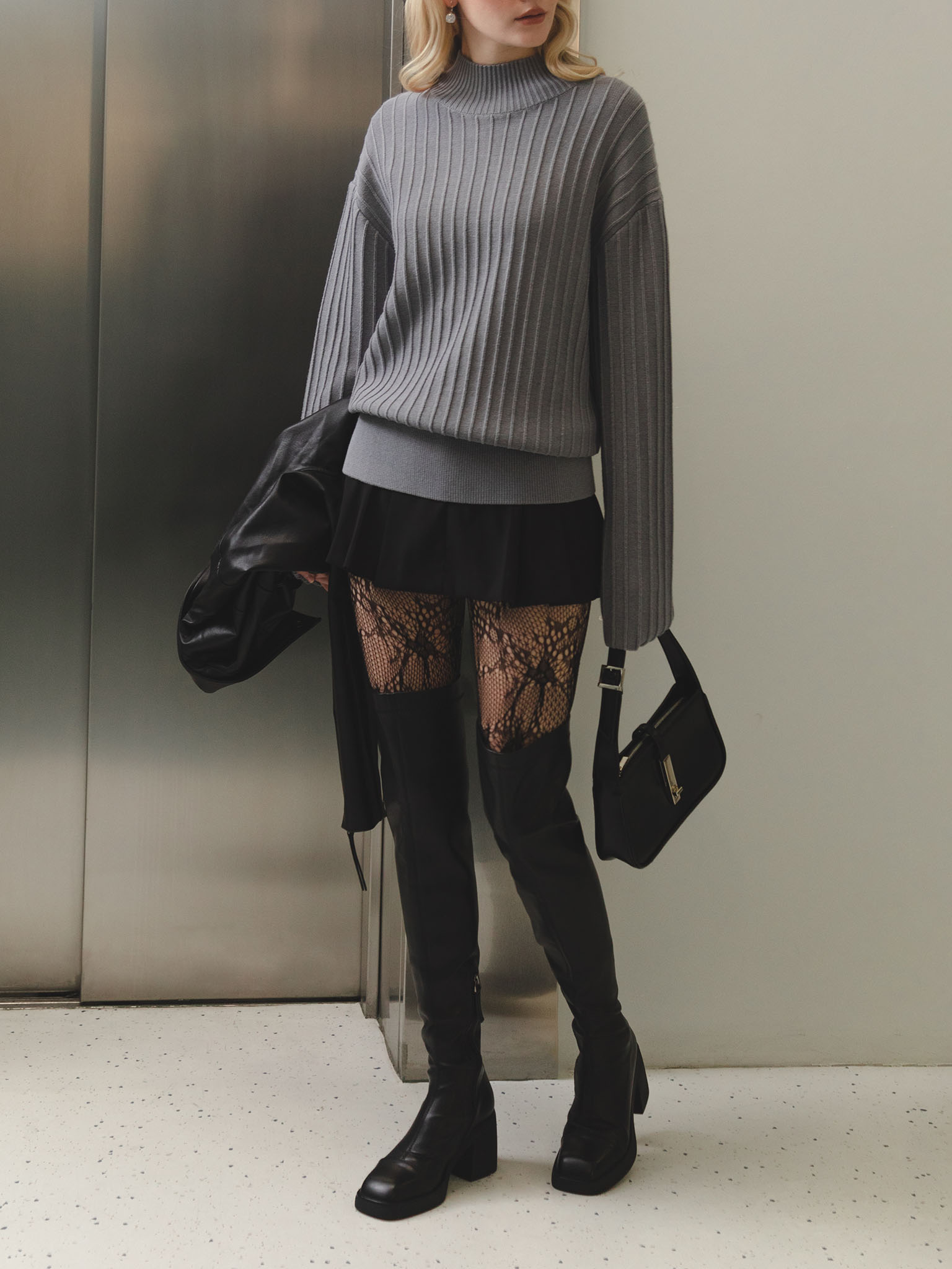 Rib-knit sweater