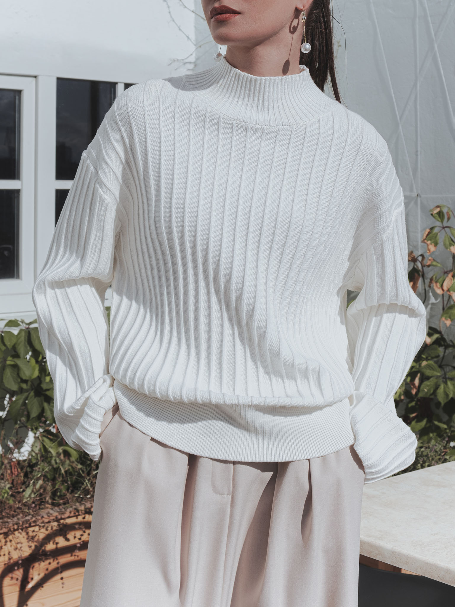 Rib-knit sweater