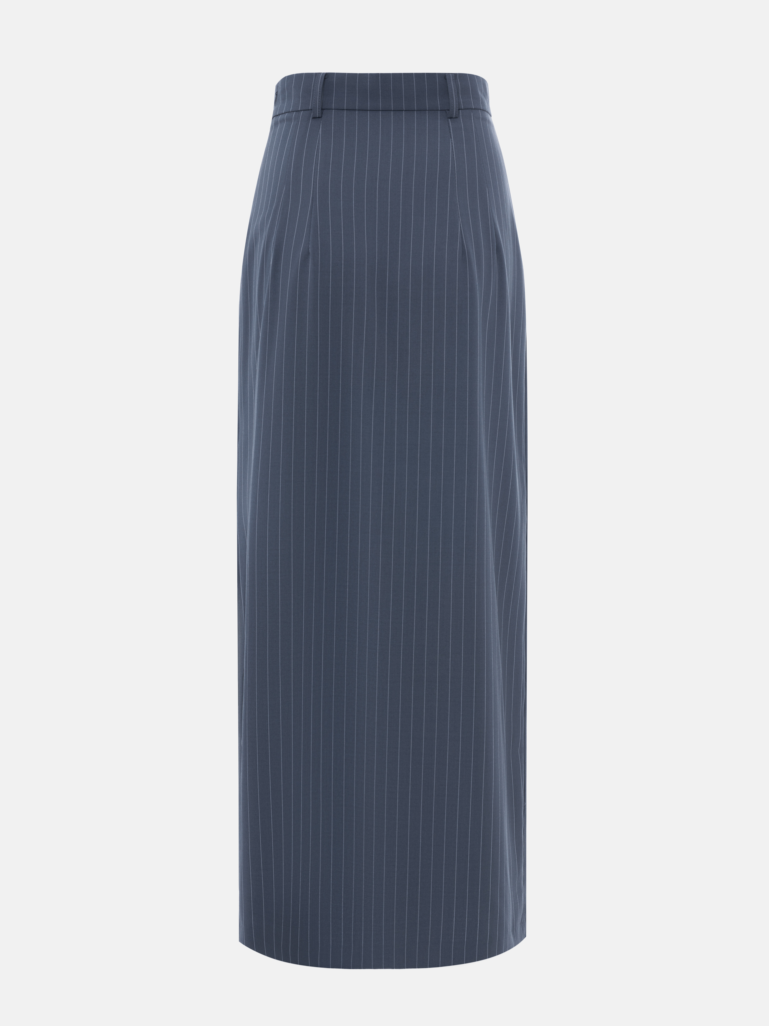 Straight maxi skirt with fine stripes