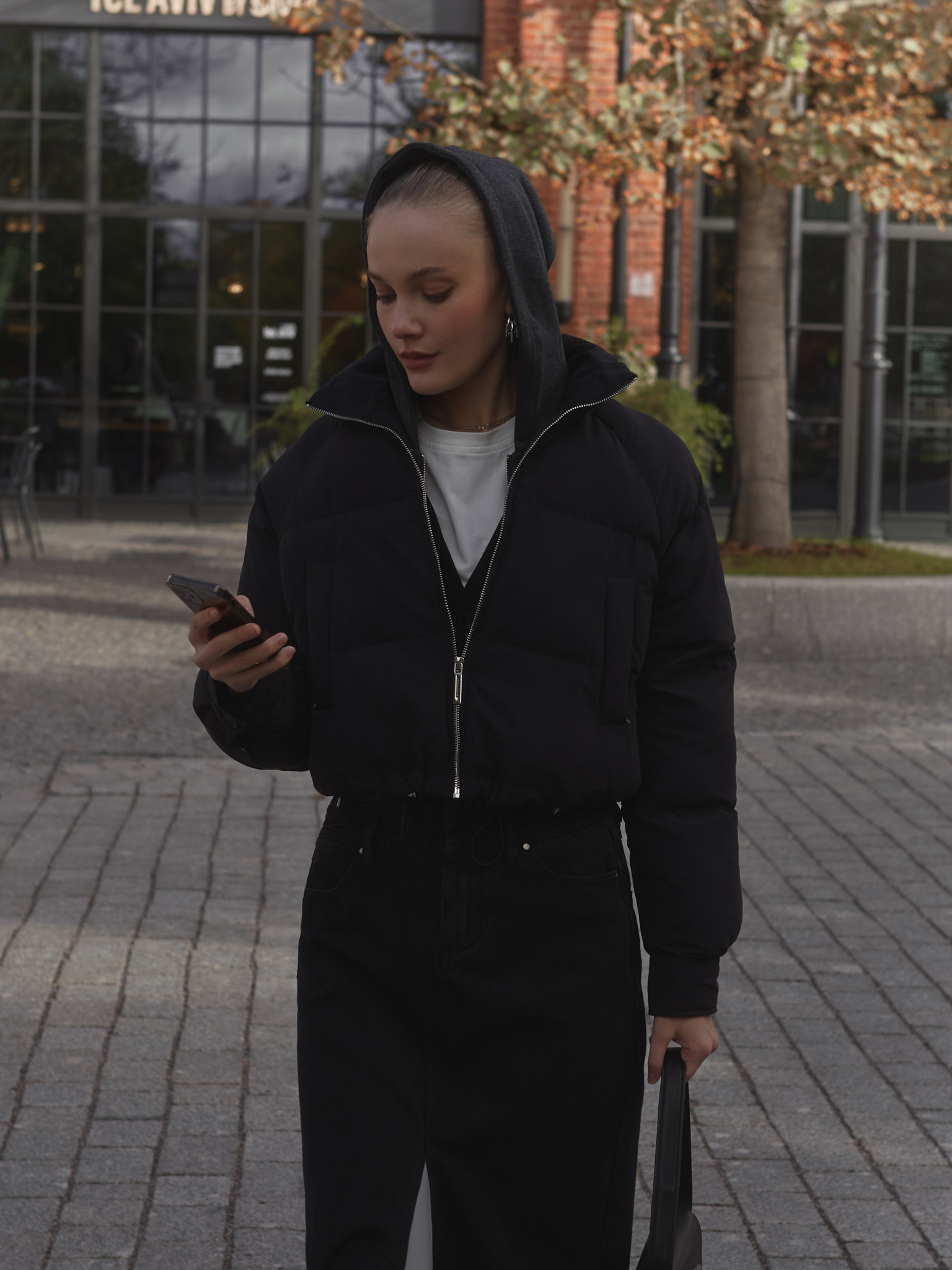 Cropped padded jacket