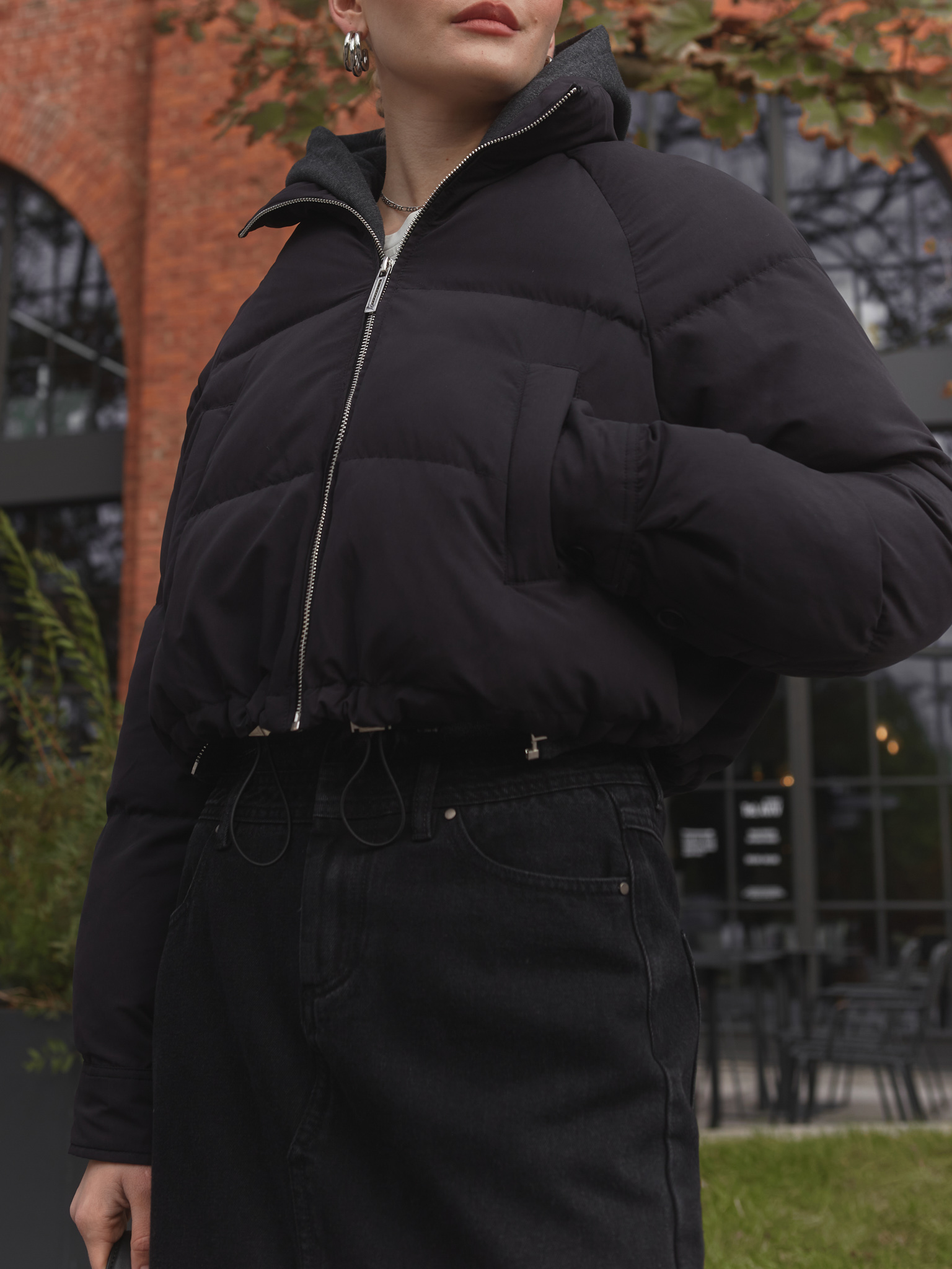 Cropped padded jacket