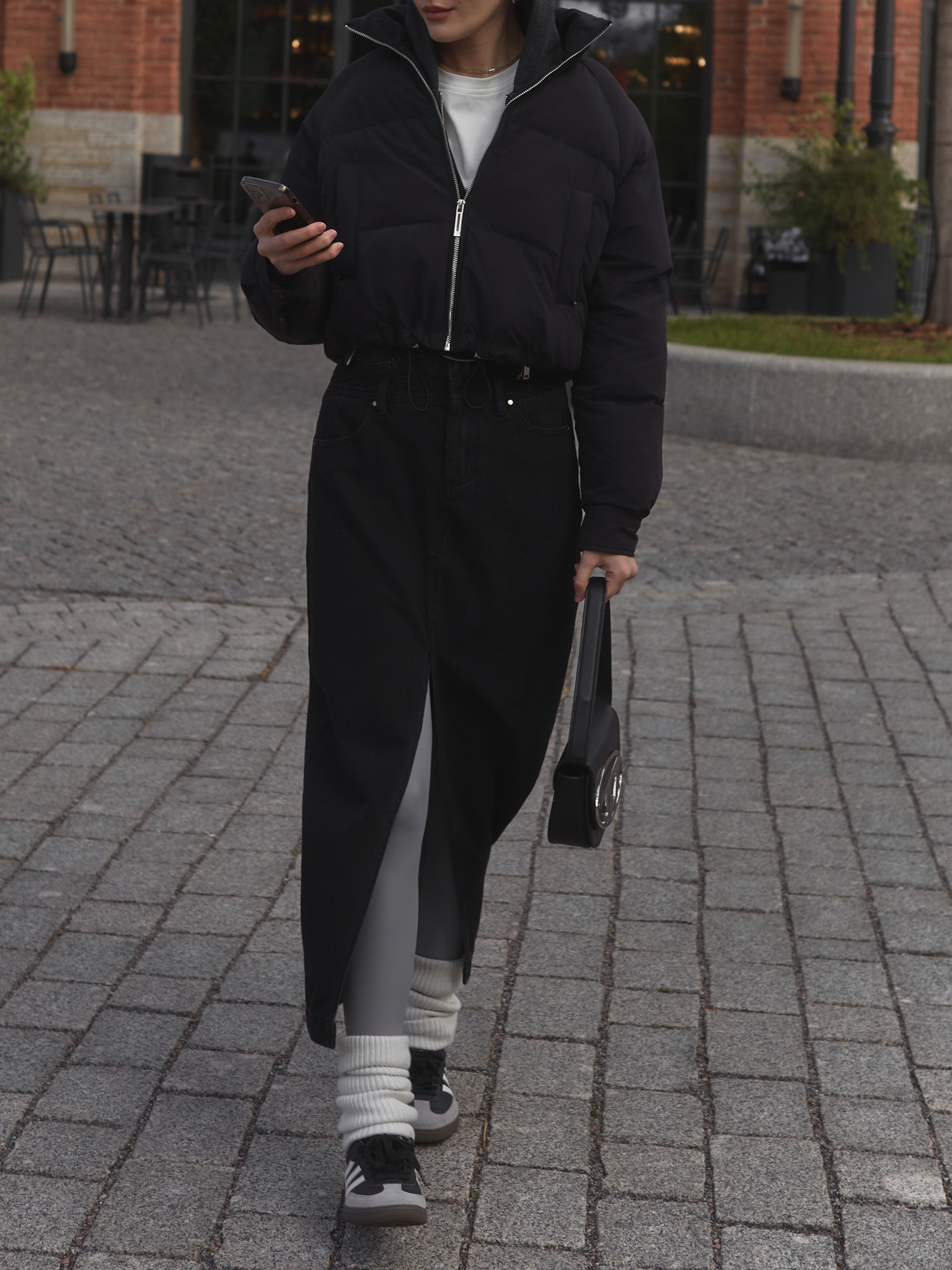 Cropped padded jacket