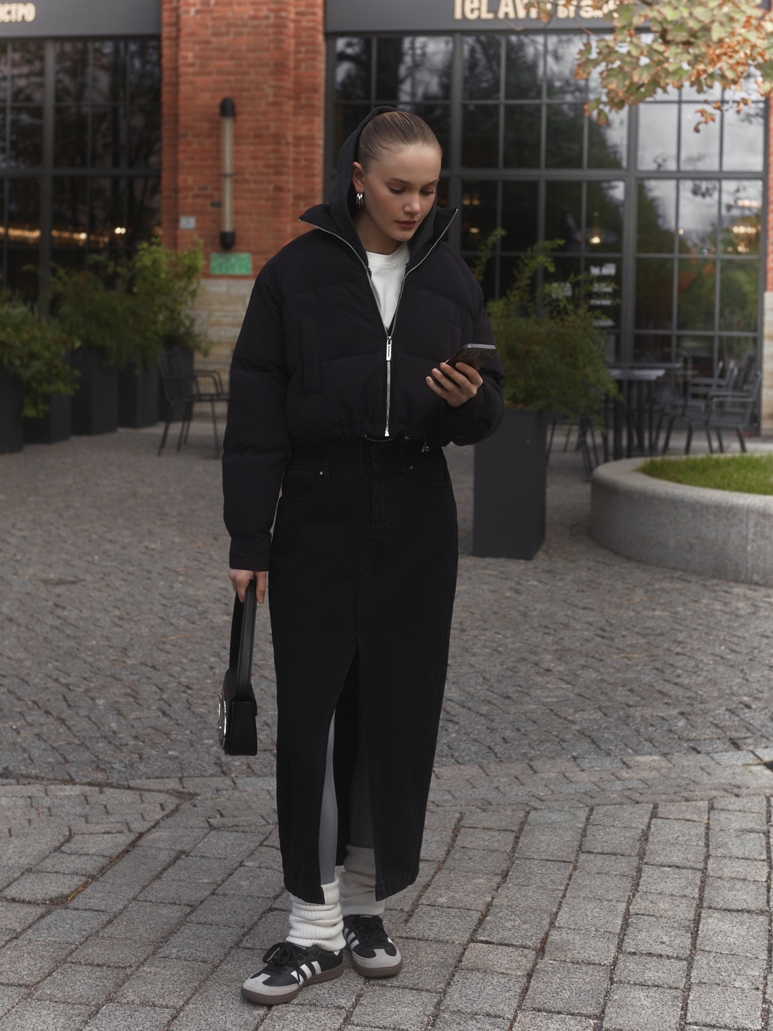 Cropped padded jacket