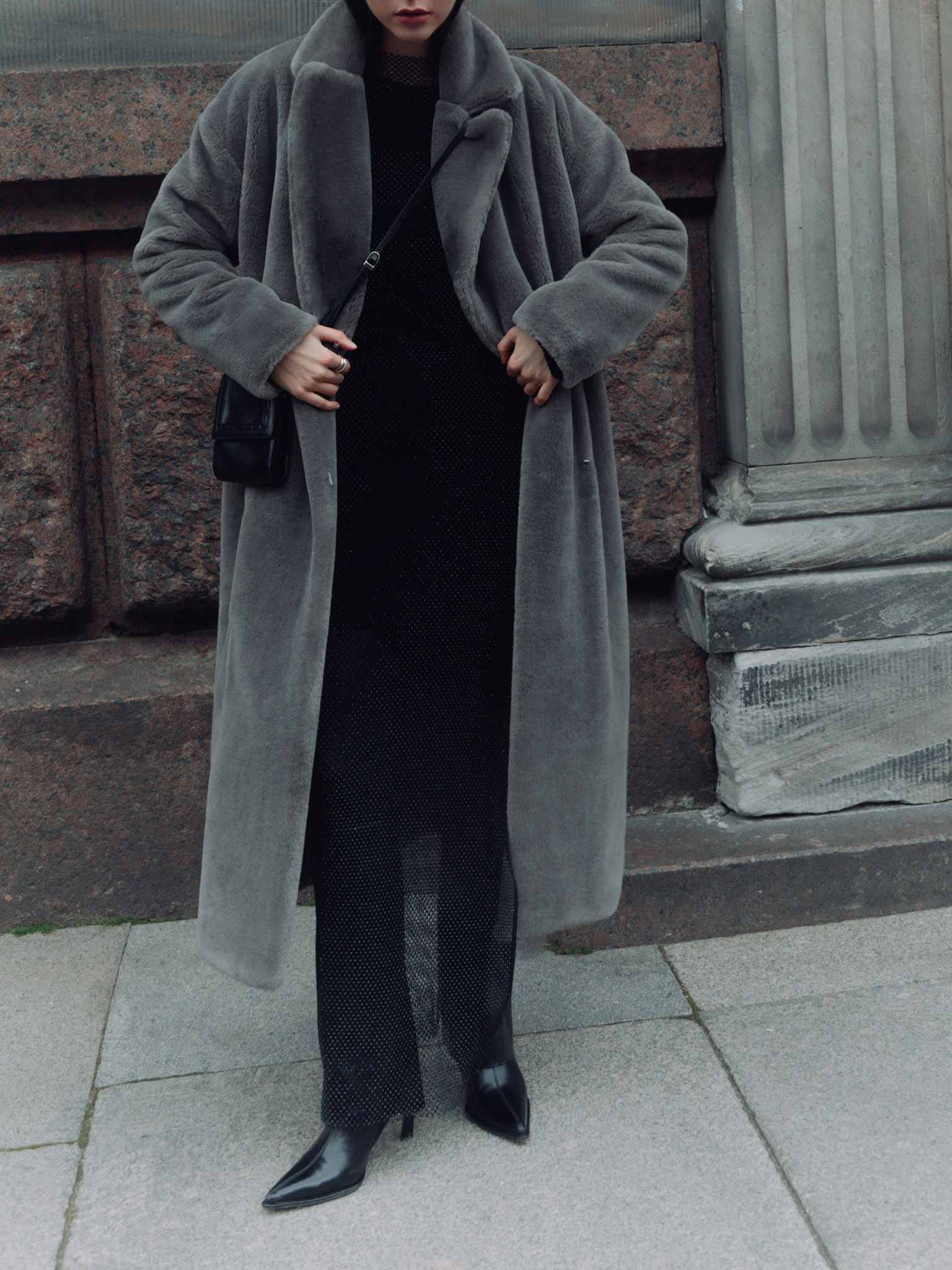 Экошуба миди с поясом в тон