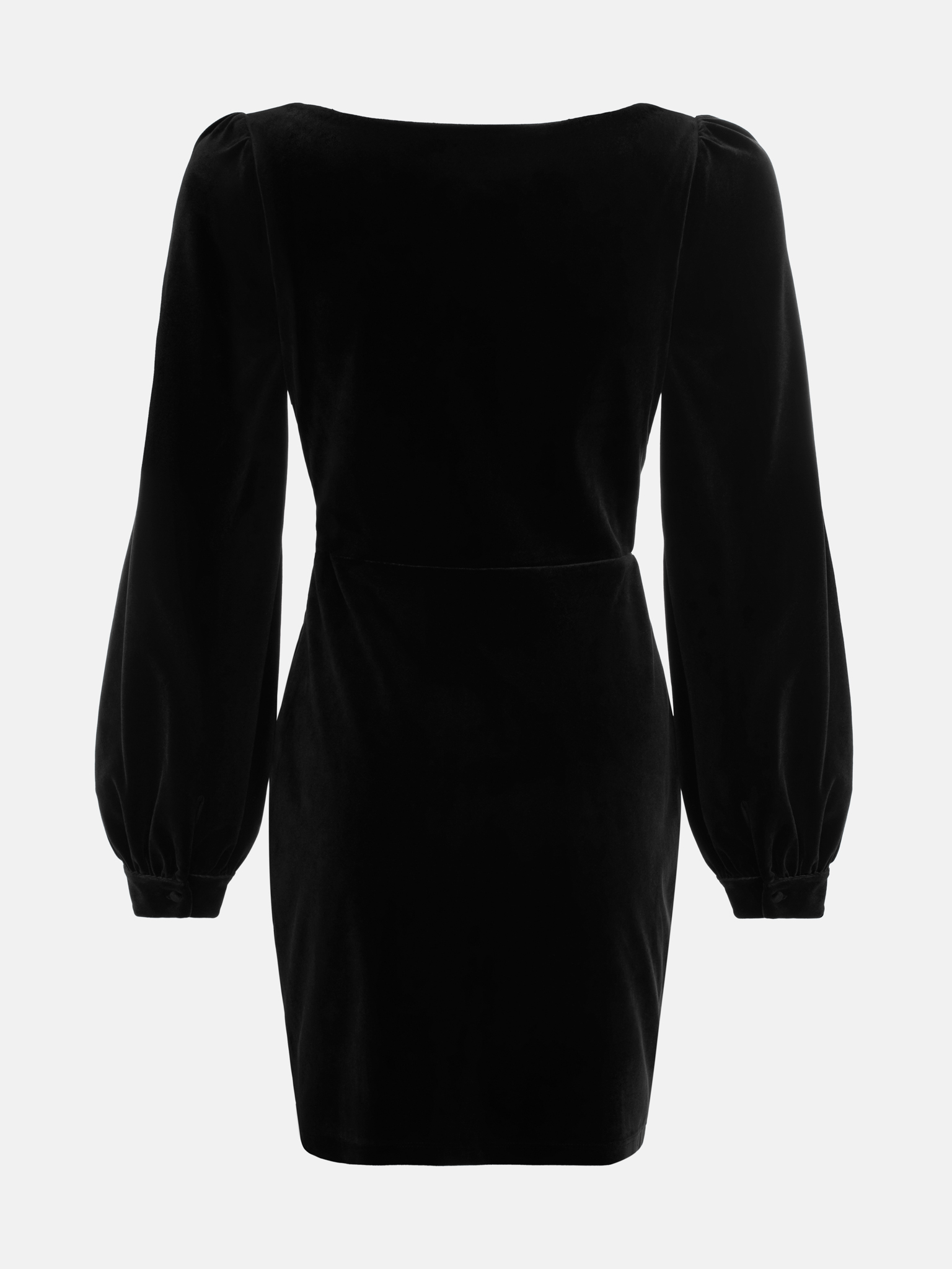 Minikleid aus Samt mit strassbesetzter Schleife