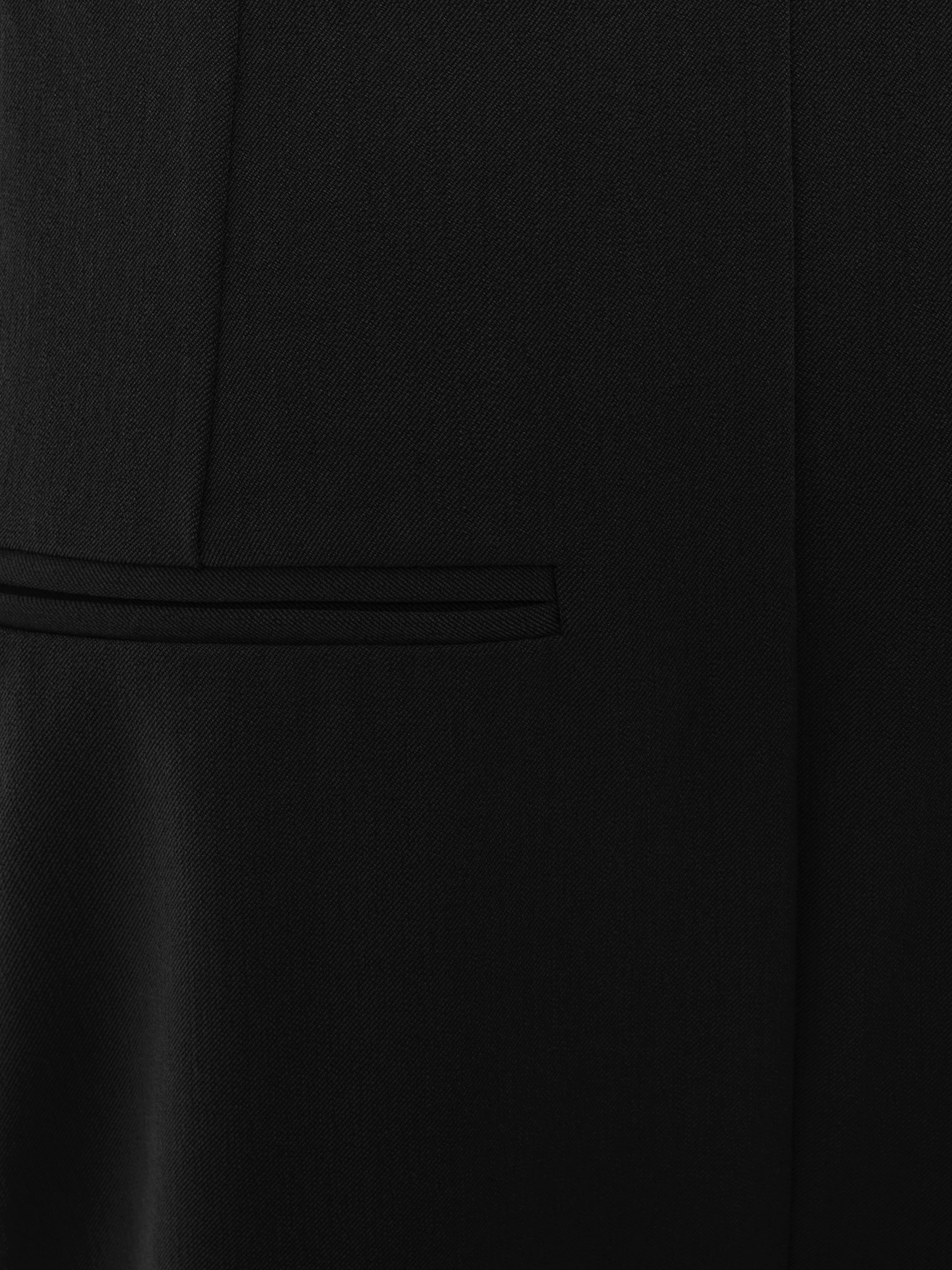 Maxi skirt with a front slit from suiting fabric