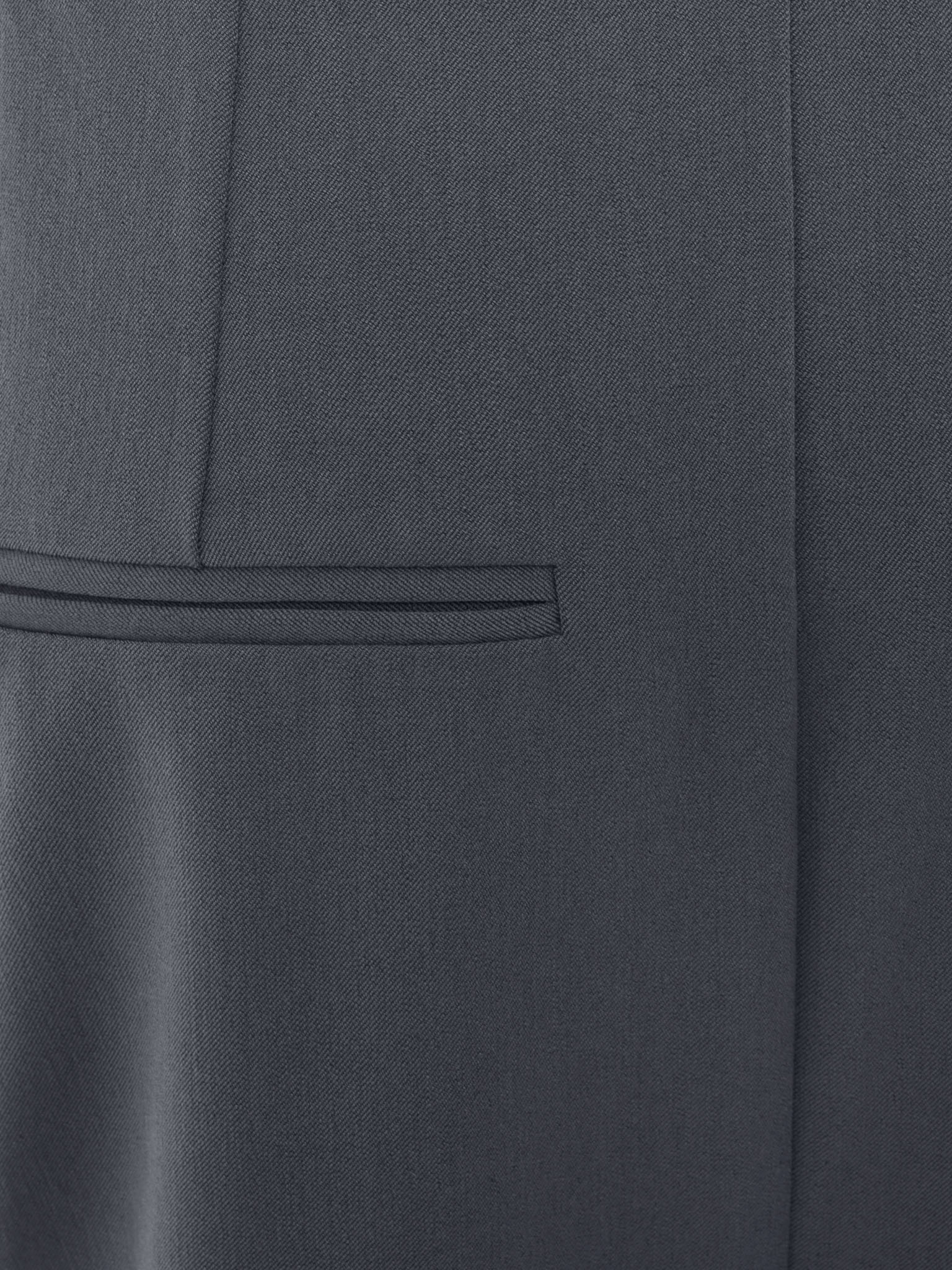 Maxi skirt with a front slit from suiting fabric