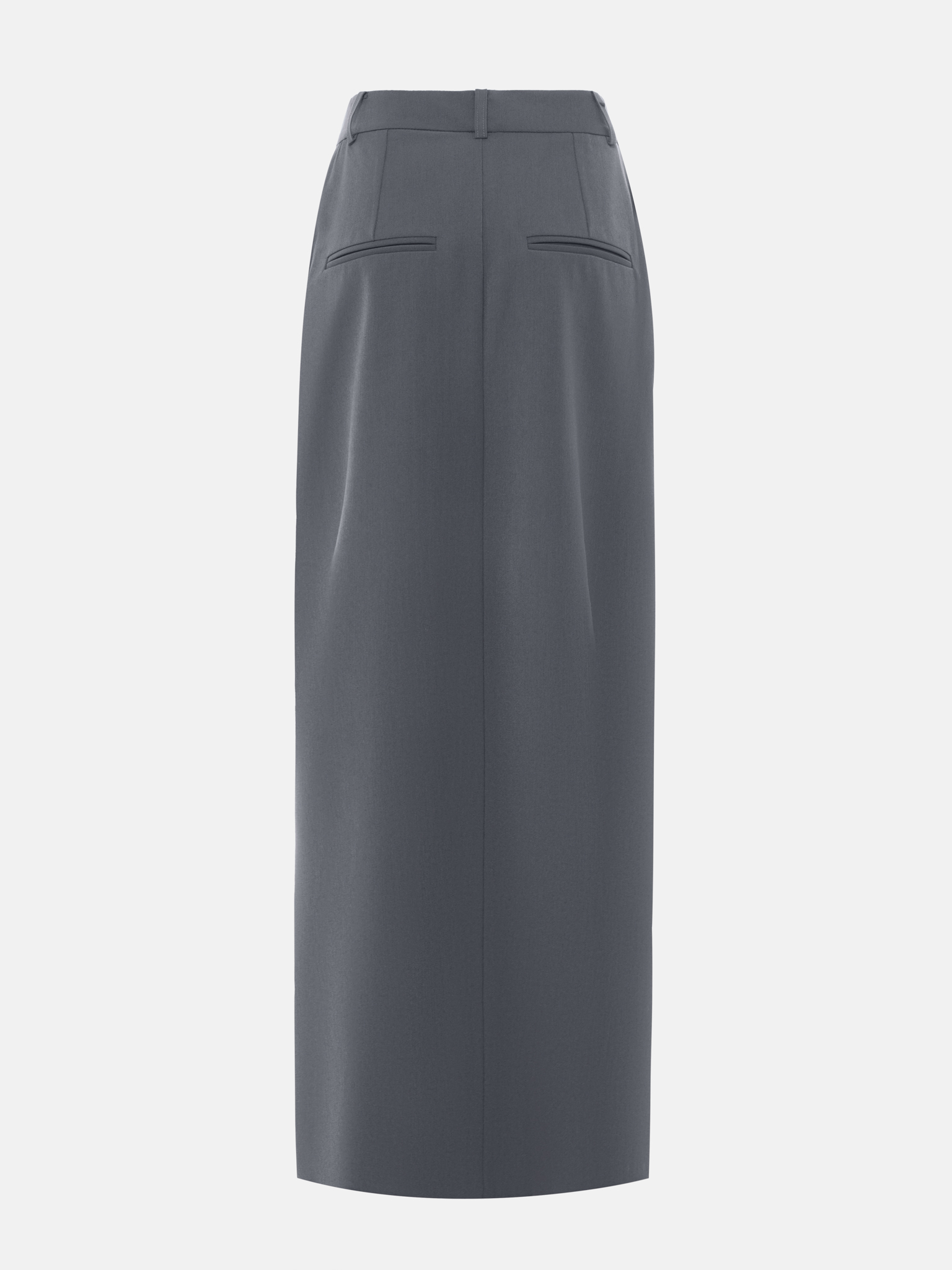 Maxi skirt with a front slit from suiting fabric