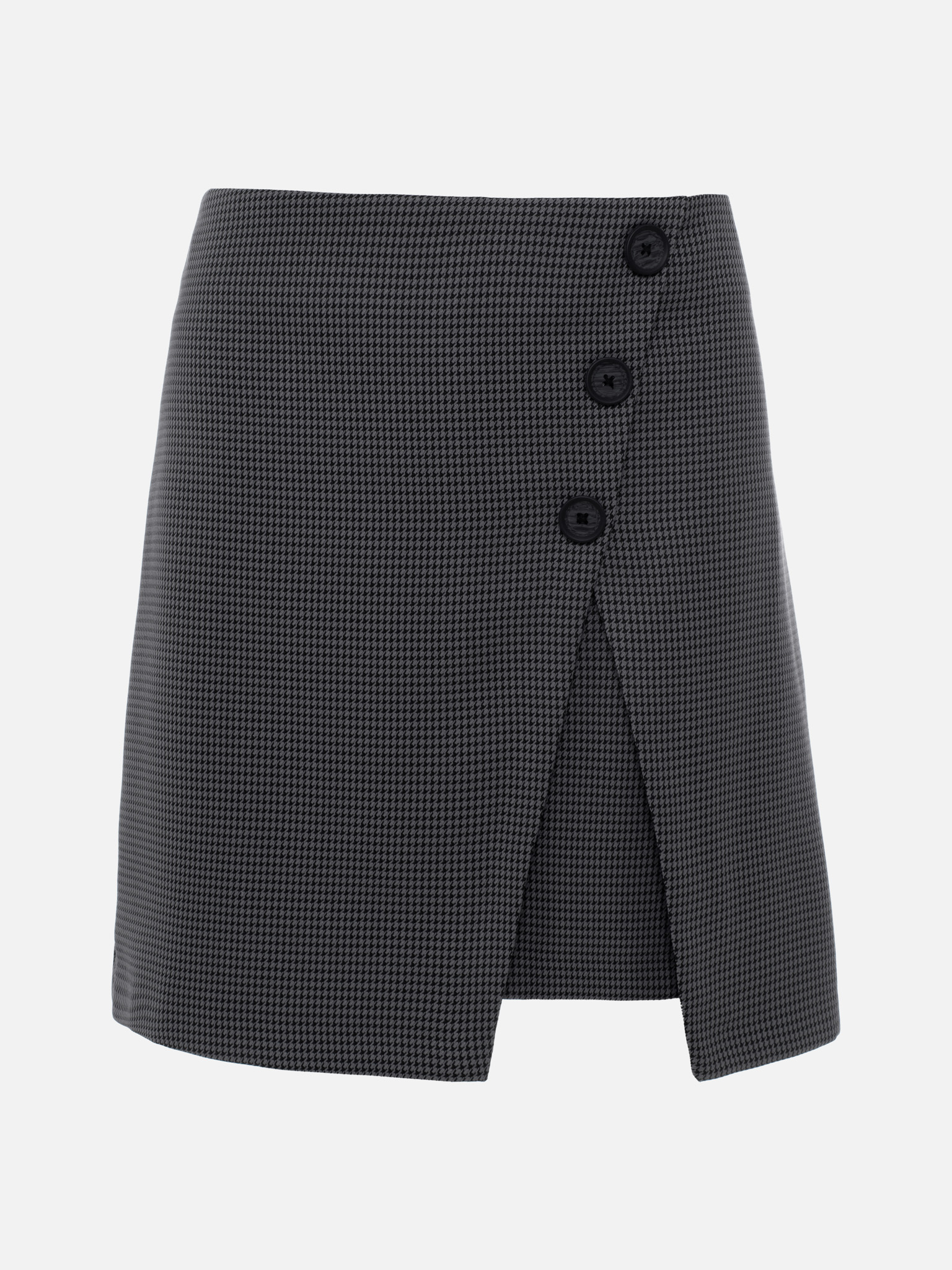 A-line mini skirt with asymmetric buttons
