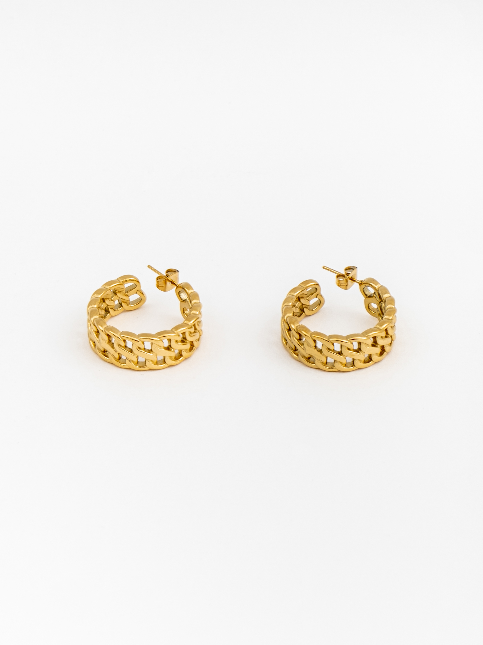 Half-ring chain earrings