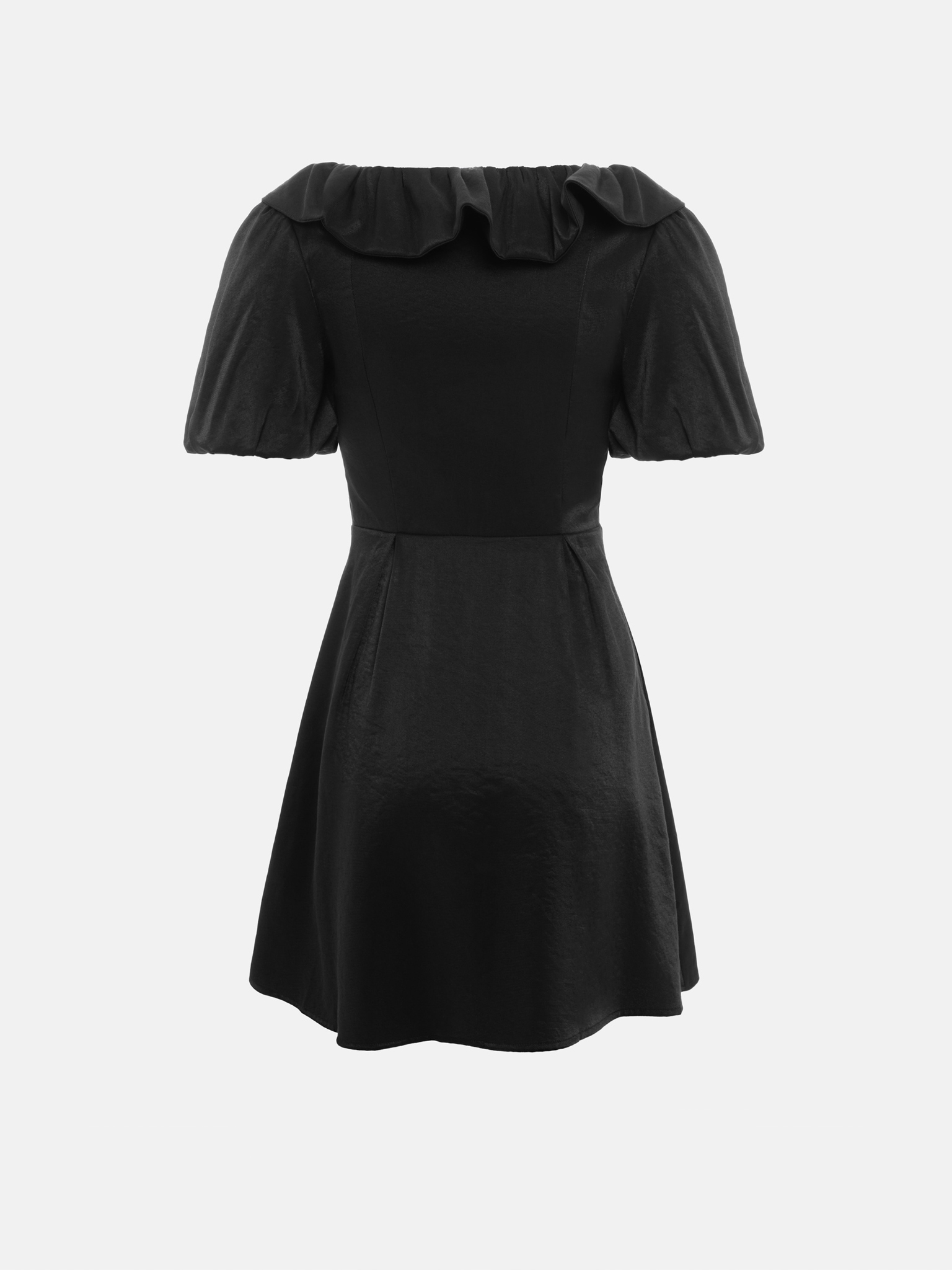 Платье мини с оборкой на лифе