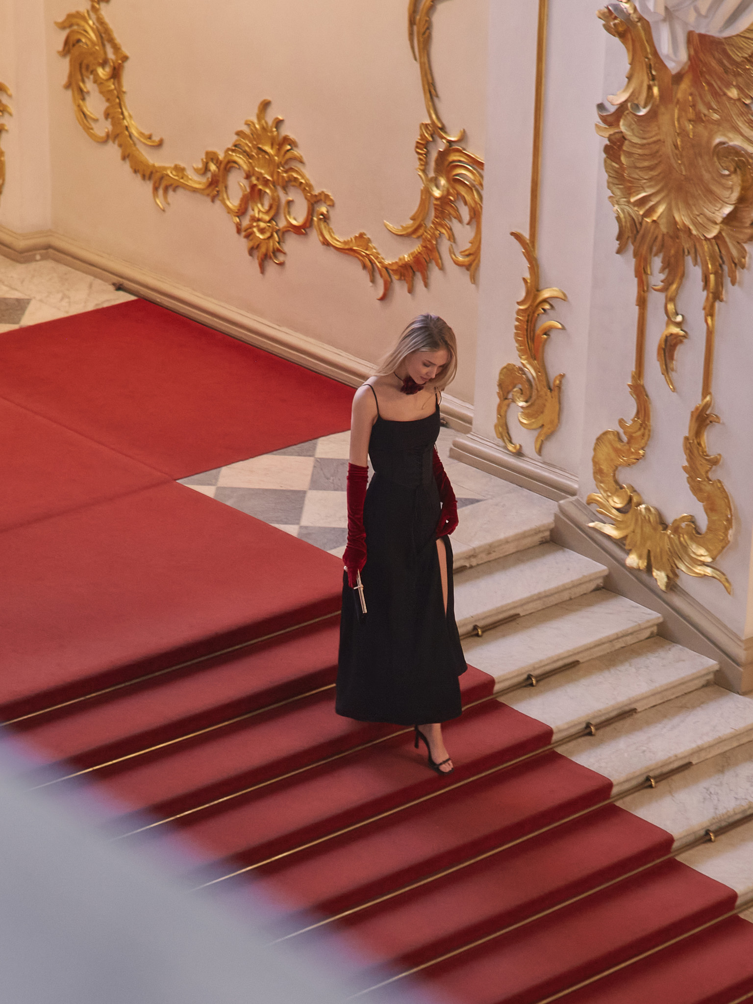 Strappy maxi dress with corset waistband