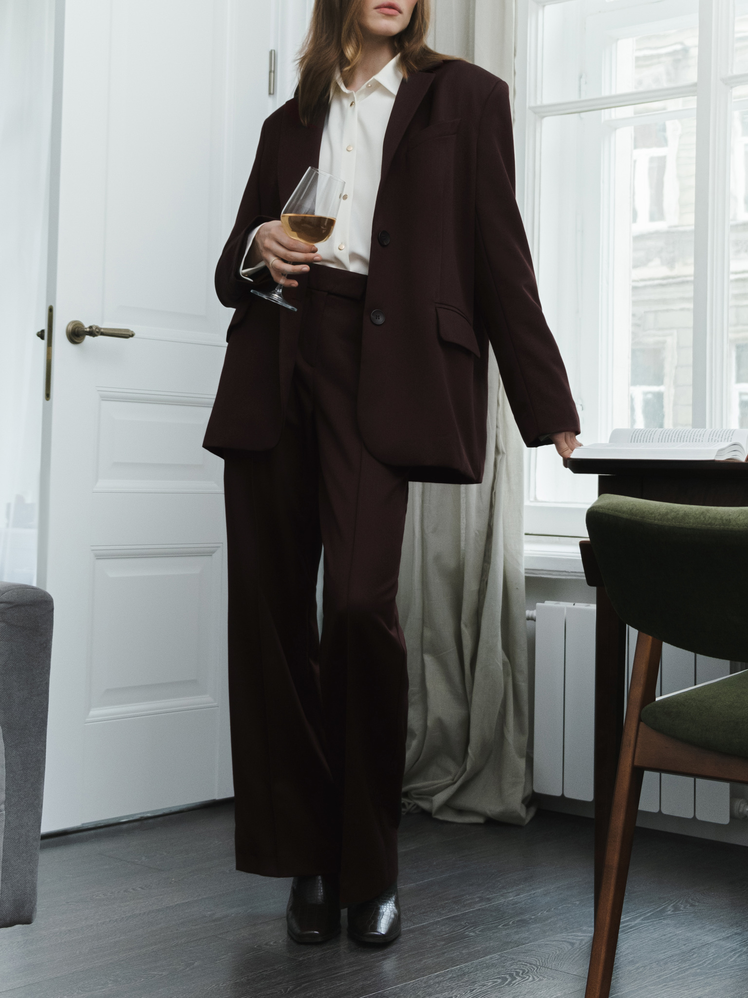 Asymmetrische einreihige Jacke