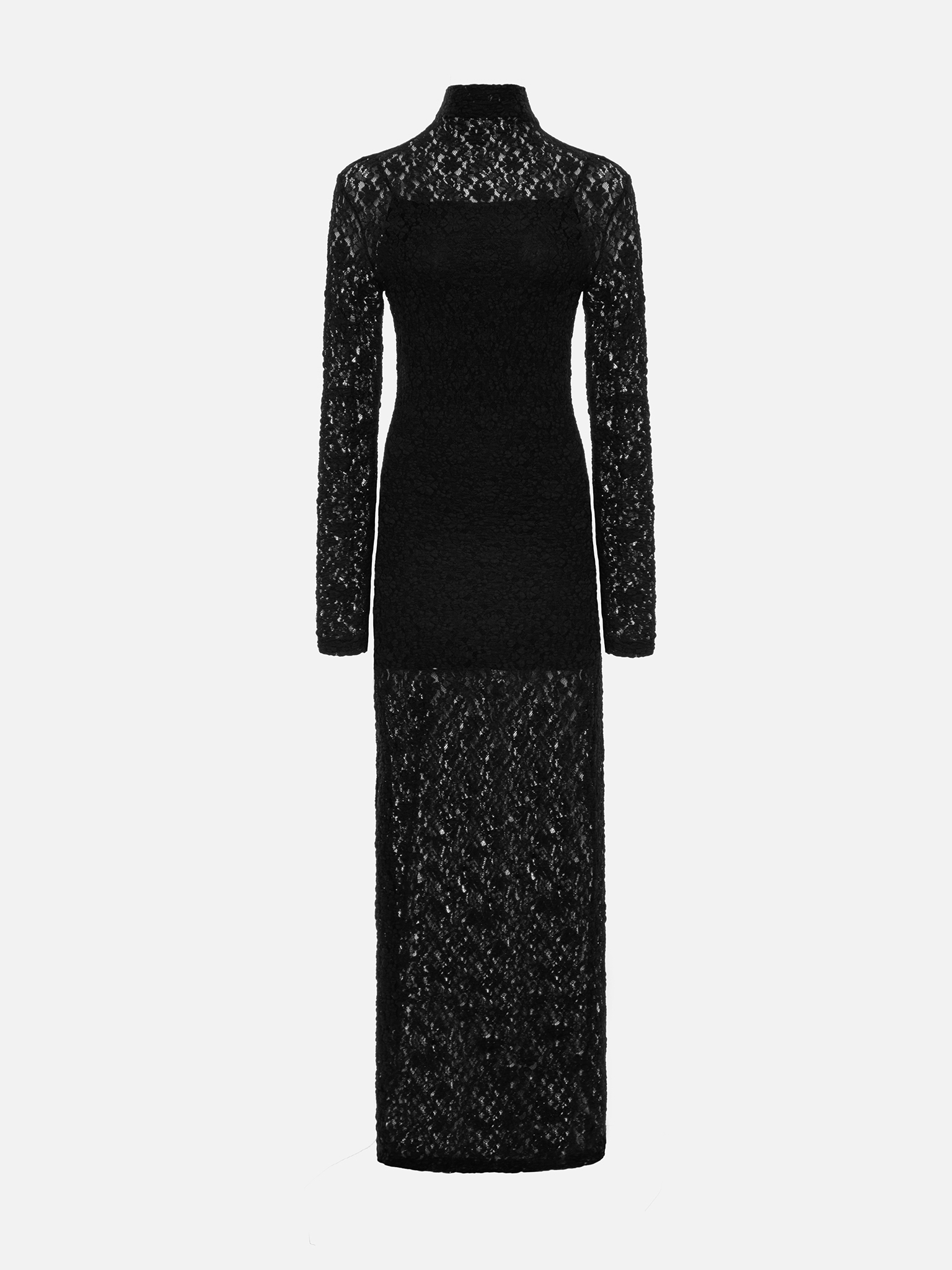 Lace maxi dress with long sleeves
