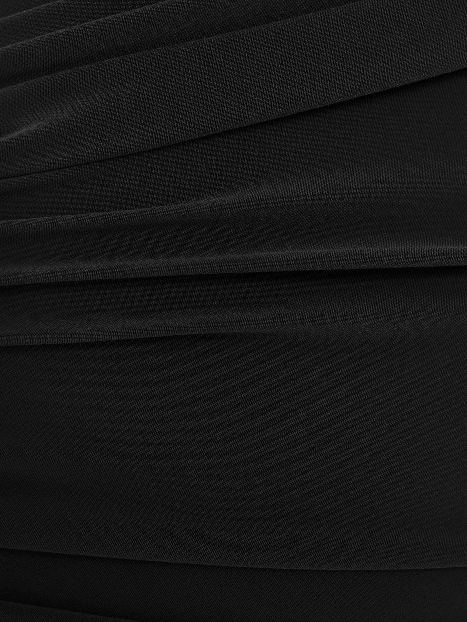 Jersey midi dress with asymmetric draperie