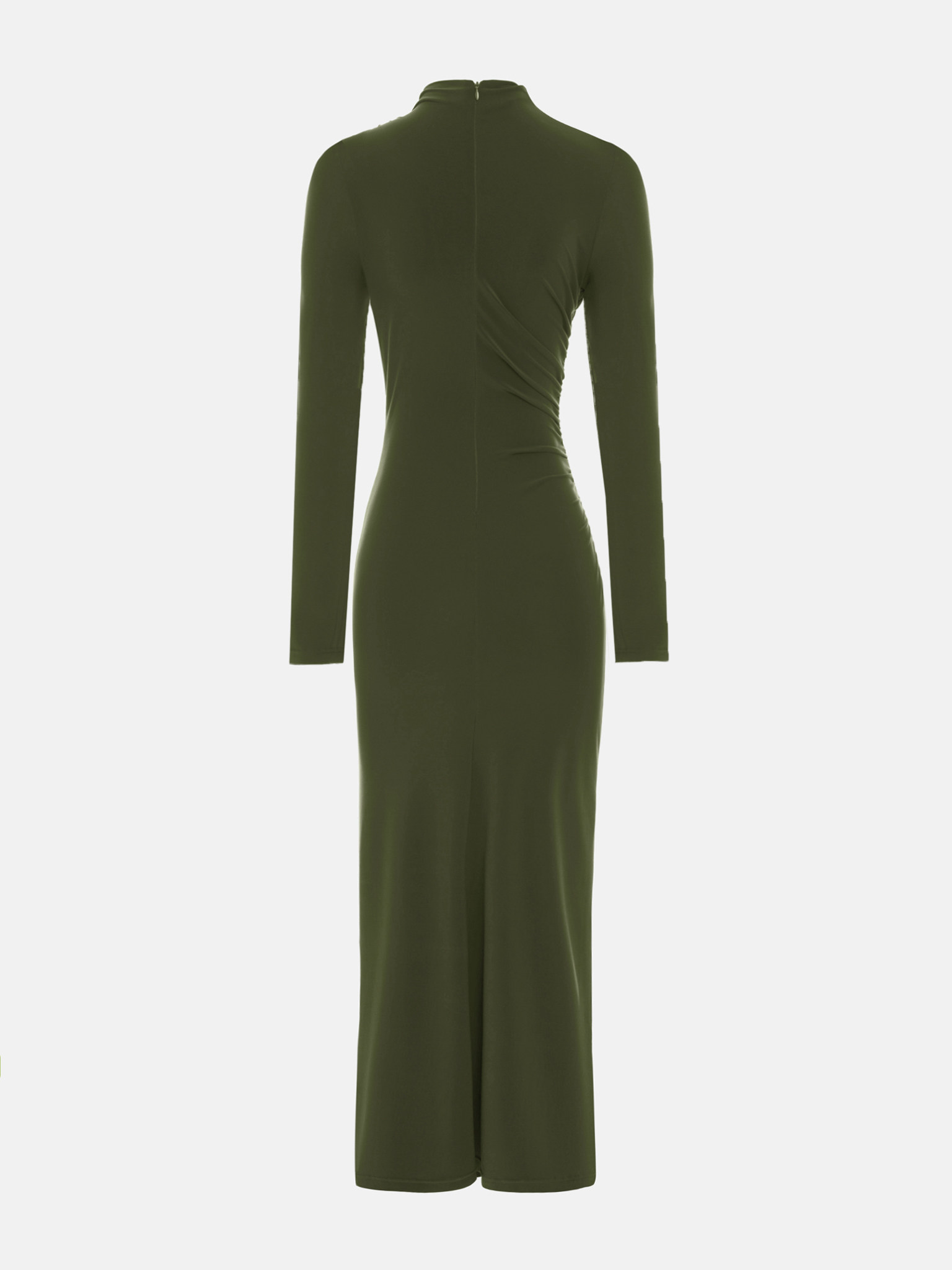 Jersey midi dress with asymmetric draperies