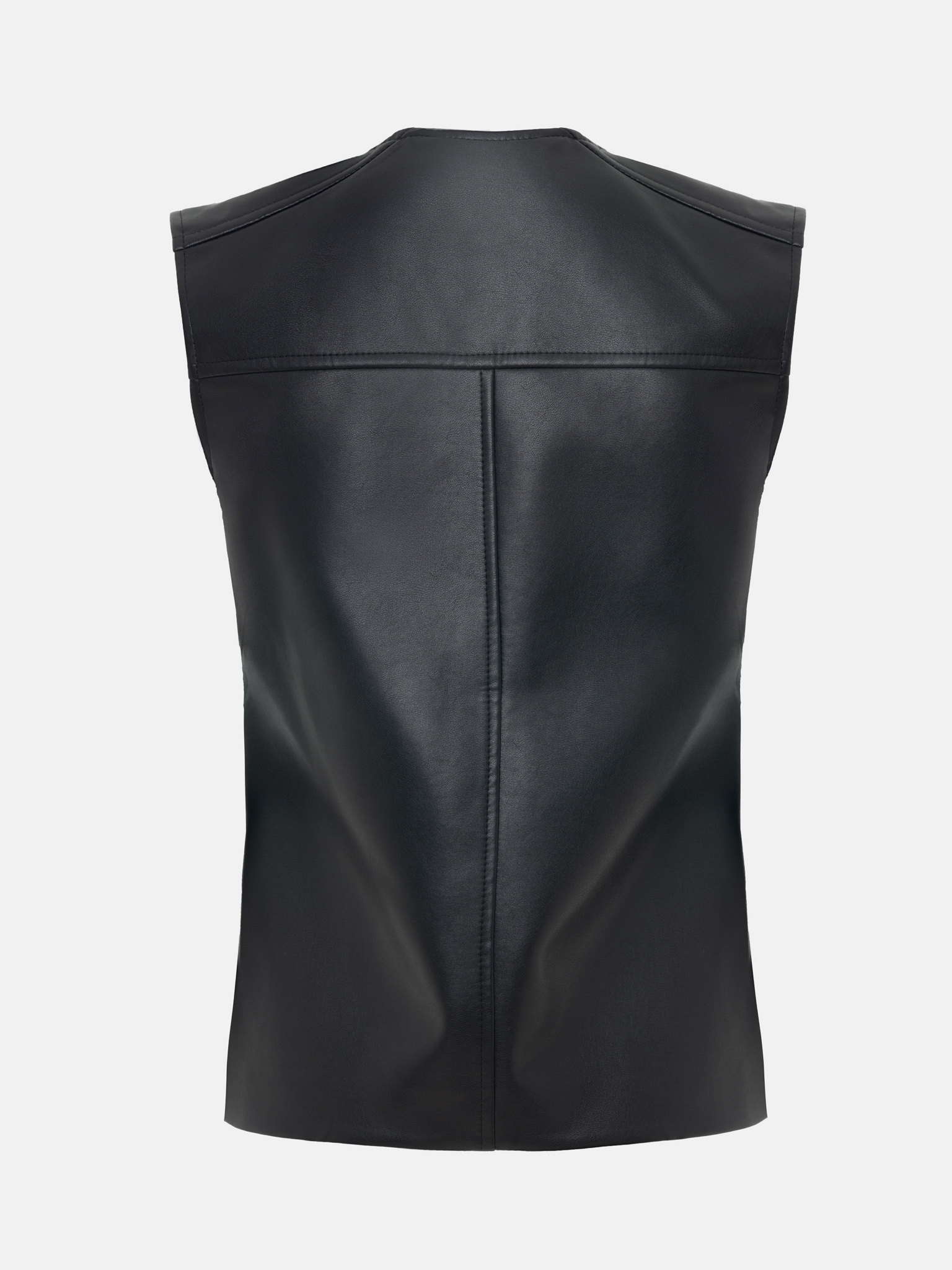 Matte eco-leather straight waistcoat